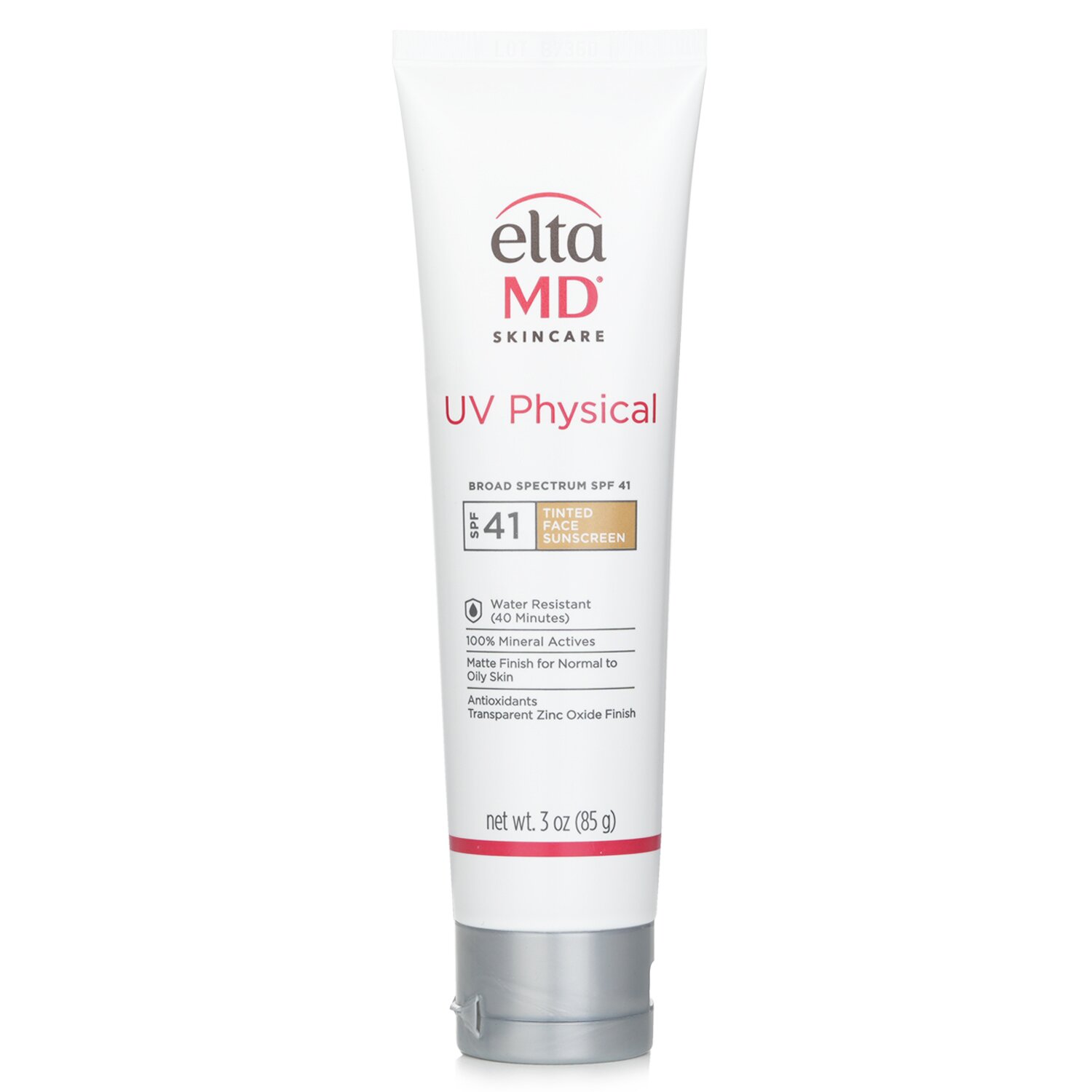 EltaMD UV Physical Water-Resistant Facial Sunscreen SPF 41 (Tinted) - For Normal to Oily Skin 85g/3oz