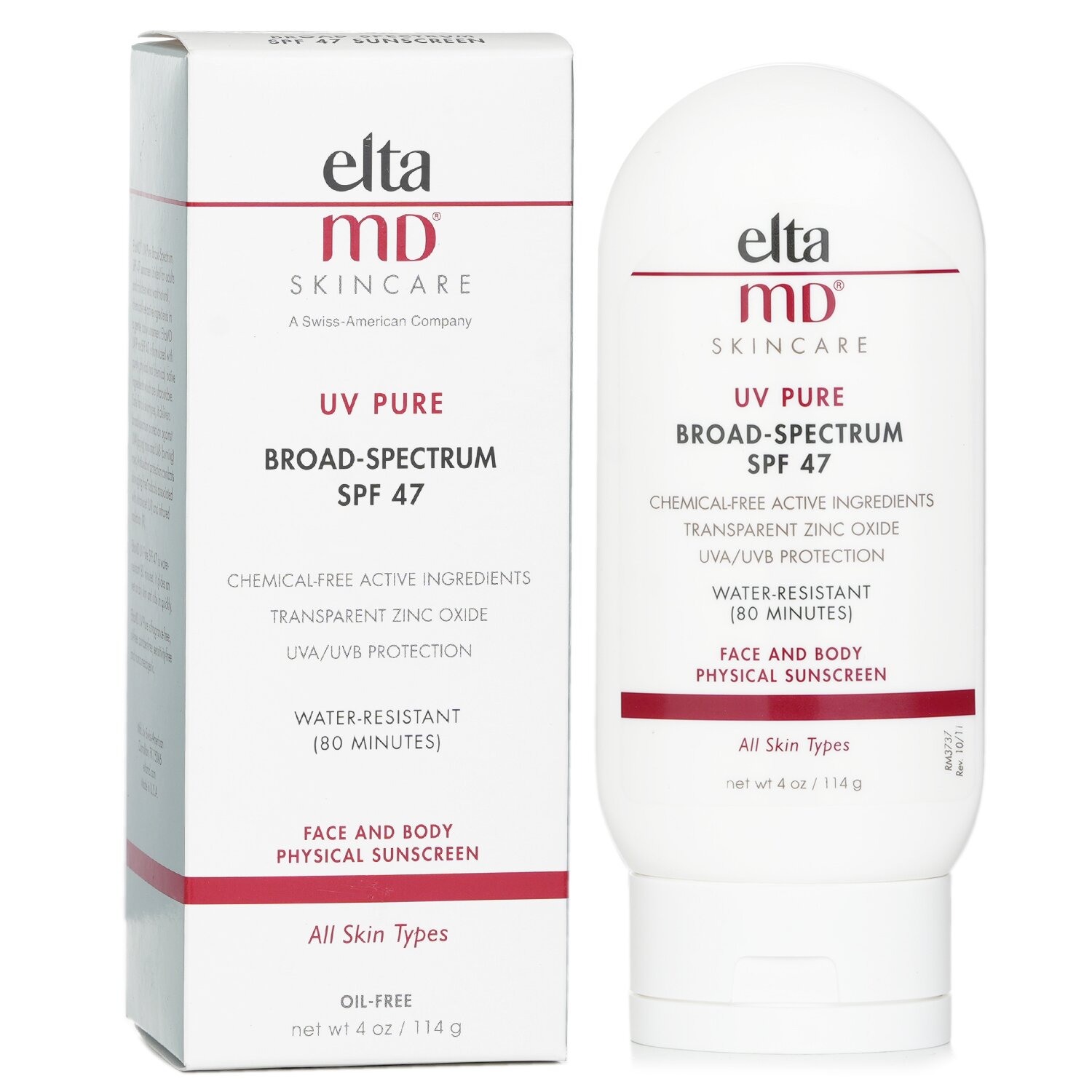 EltaMD UV Pure Water-Resistant Face & Body Physical Sunscreen SPF 47 114g/4oz