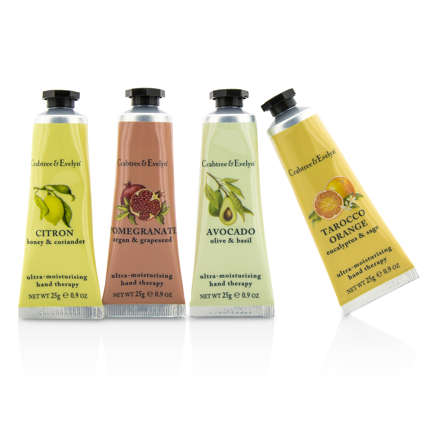 Crabtree & Evelyn Ultra-Moisturising Hand Therapy Set: Pomegranate 25g + Tarocco Orange 25g + Citron 25g + Avocado 25g 4pcs