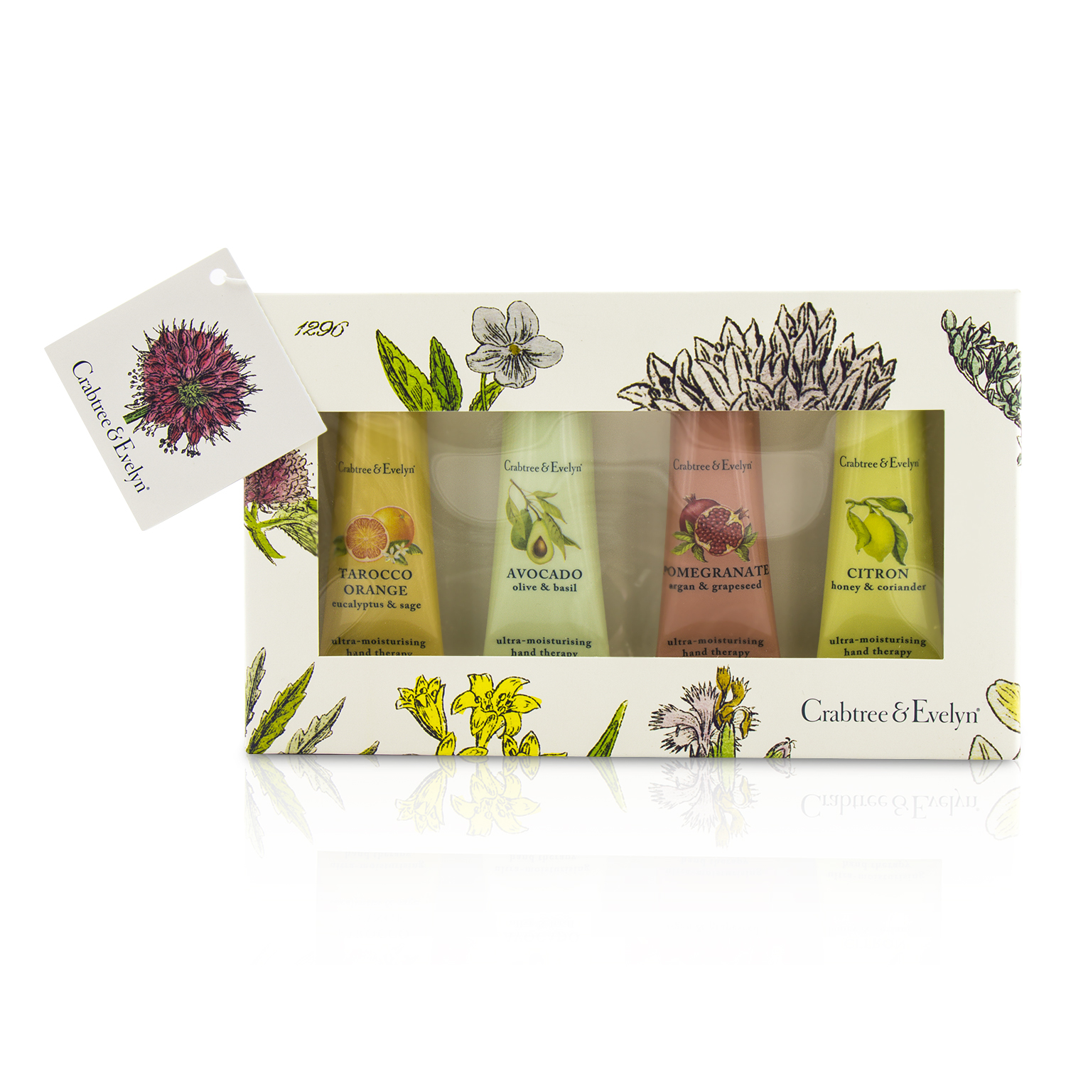 Crabtree & Evelyn Ultra-Moisturising Hand Therapy Set: Pomegranate 25g + Tarocco Orange 25g + Citron 25g + Avocado 25g 4pcs