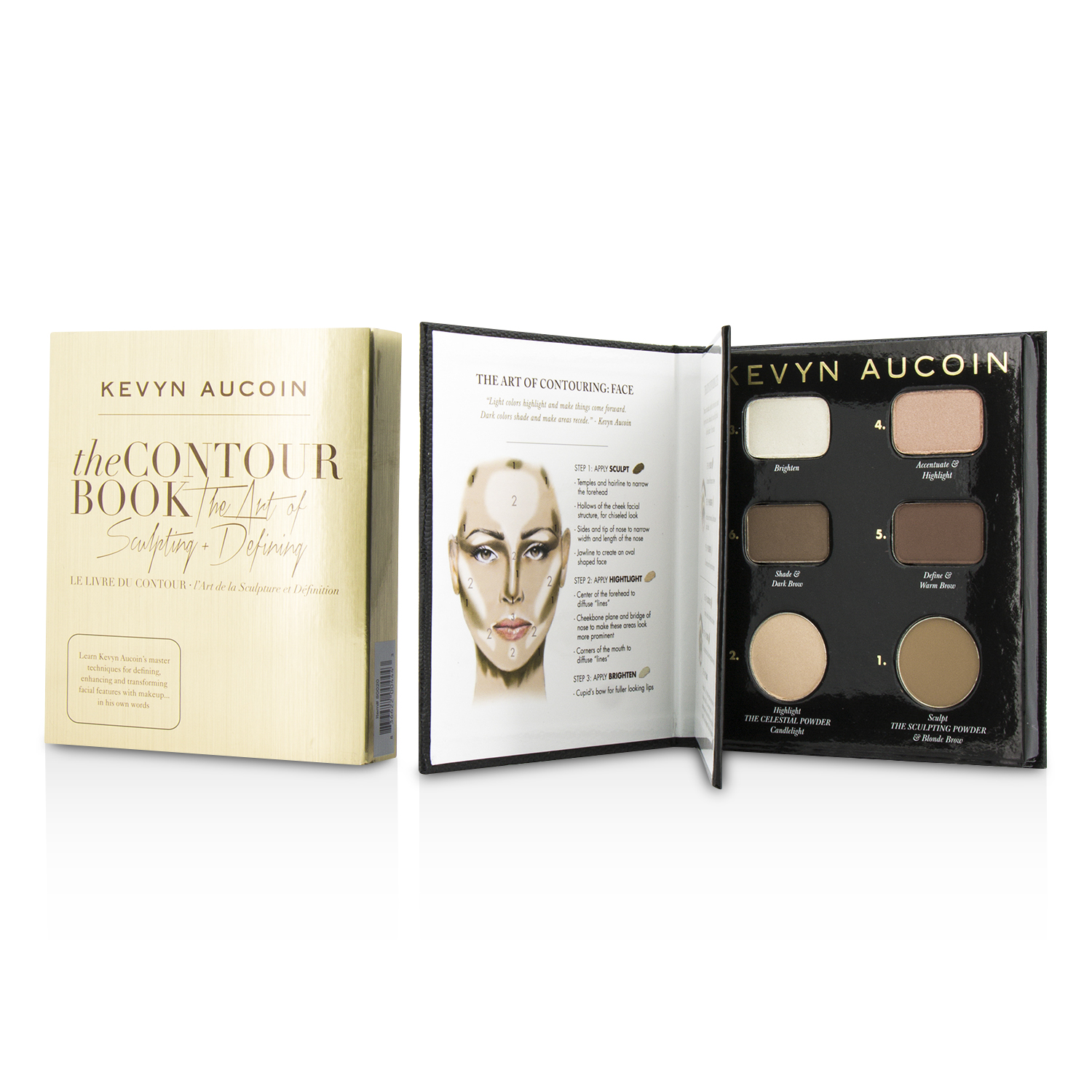 ケヴィンオークイン Kevyn Aucoin The Contour Book The Art of Sculpting + Defining (3x Eyeshadow, 1x Sculpting Powder, 2x Celestial Powder) Picture Color