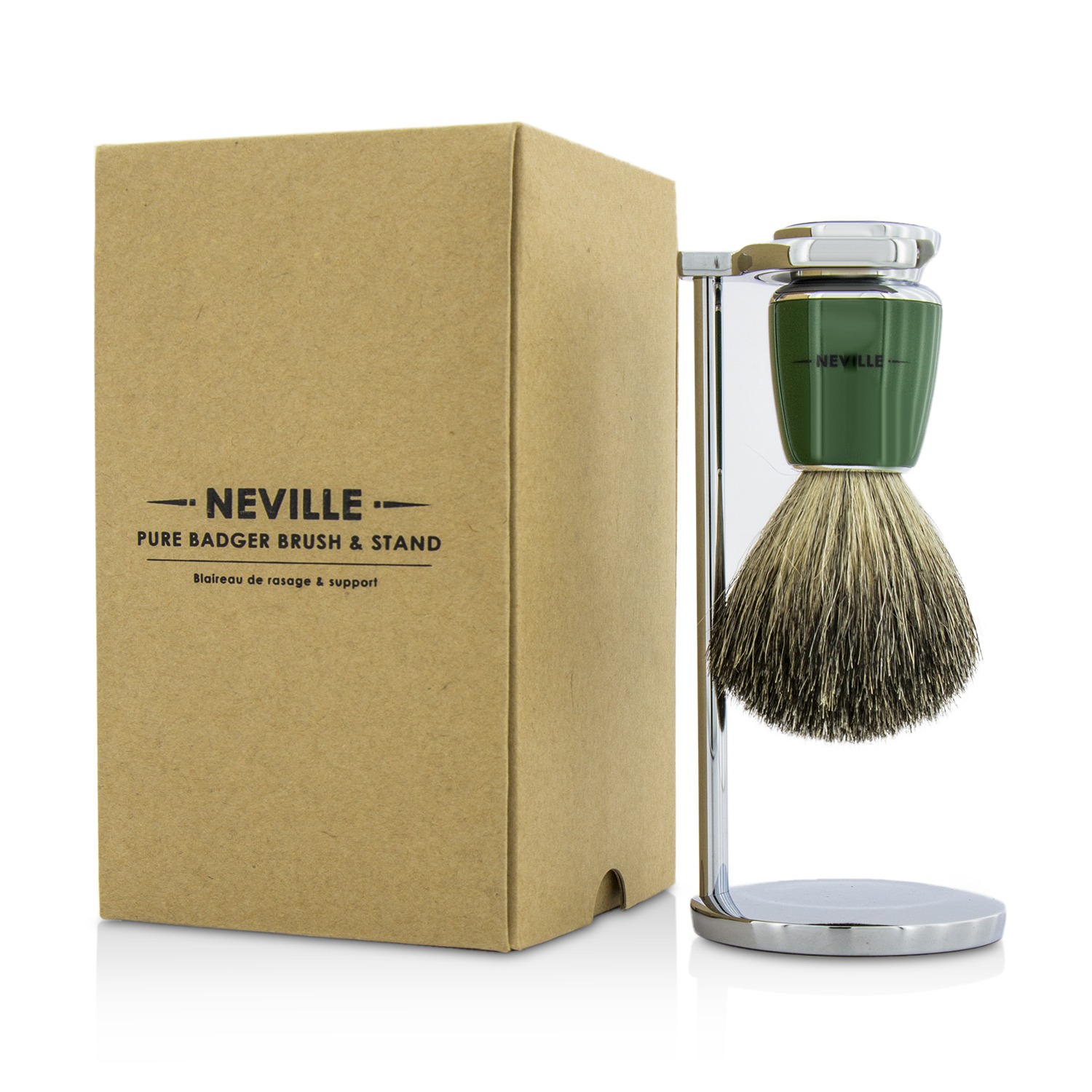 Neville Pure Badger Brush & Stand 2pcs