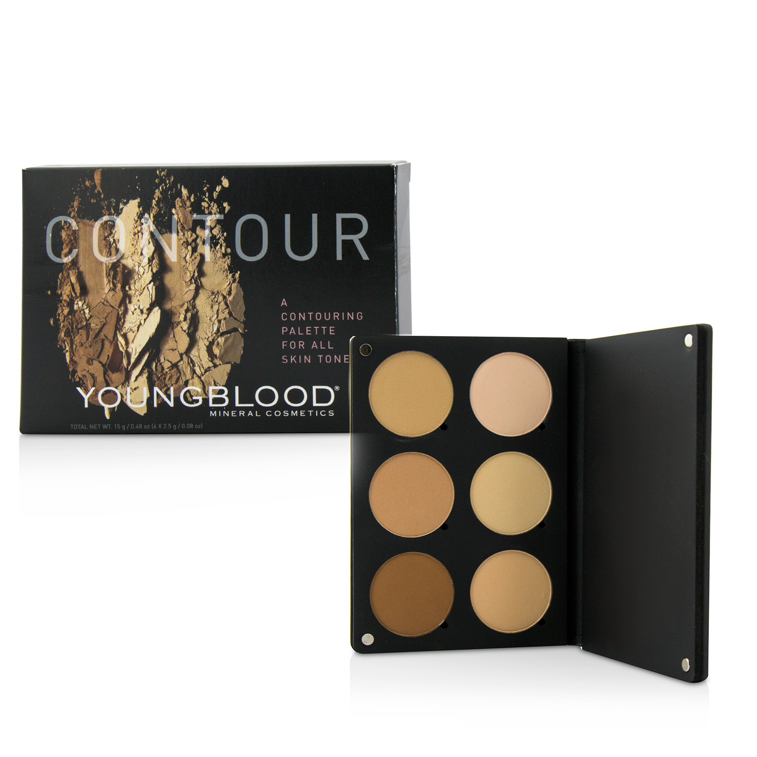 Youngblood Contour Palette For All Skin Tones (3x Highlight Shades, 3x Contouring Shades) 15g/0.48oz