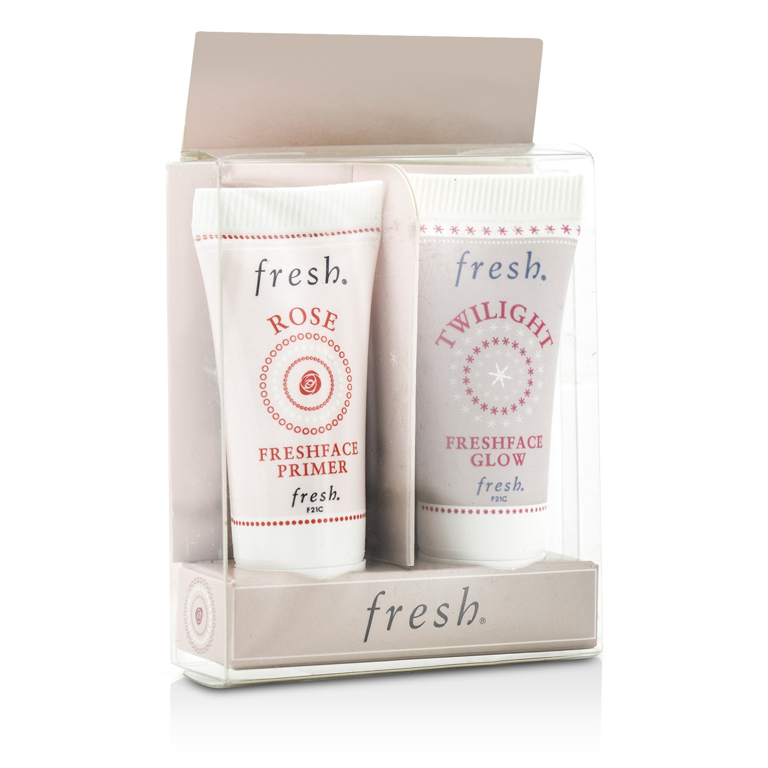 Fresh Prime & Glow Set: 1x Mini Rose Freshface Primer, 1x Mini Twilight Freshface Glow 2x5ml/0.17oz