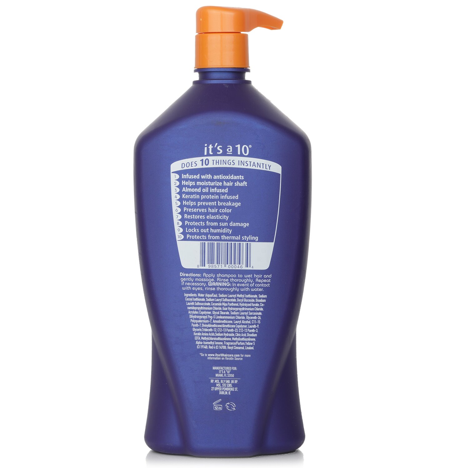 It's A 10 Miracle Champú Plus Keratin (Libre de Sulfato) 1000ml/33.8oz