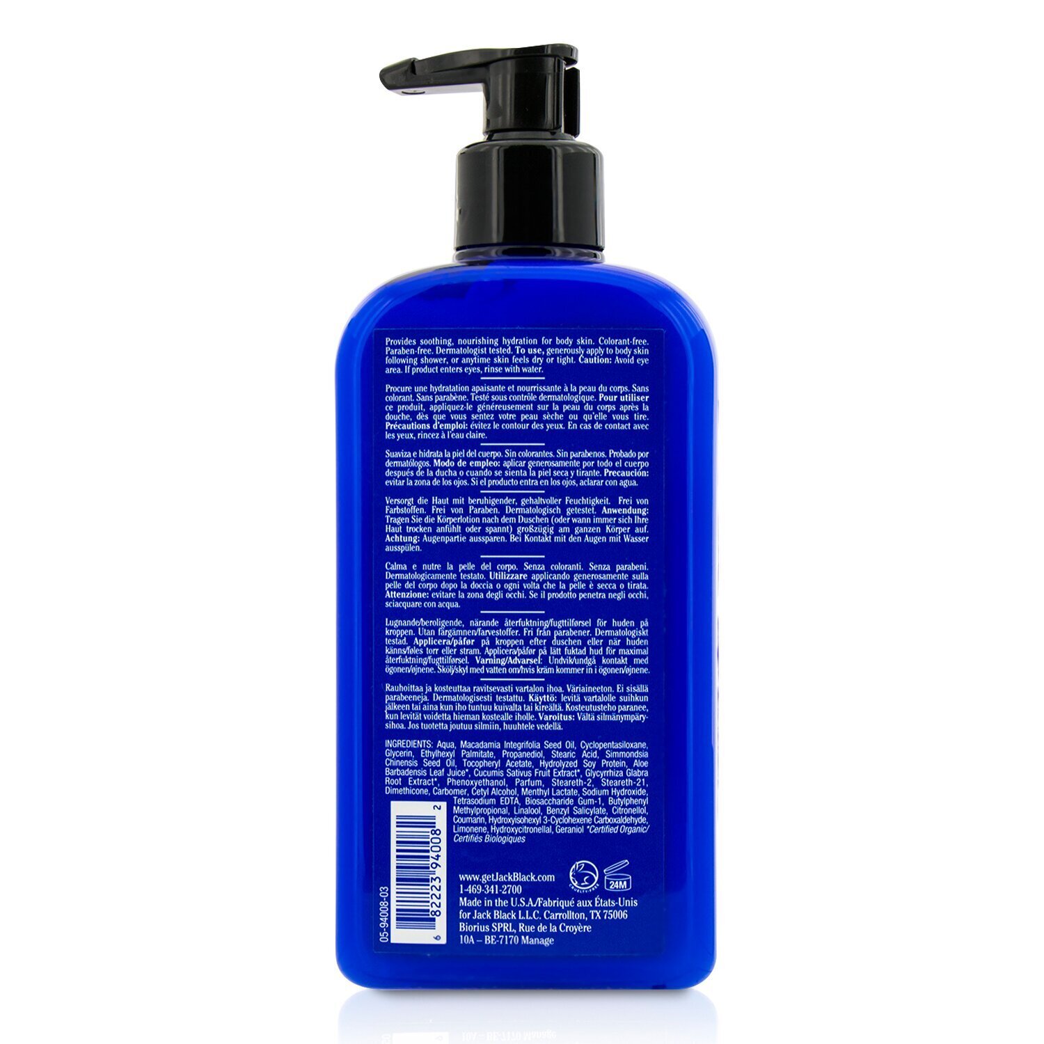 Jack Black Cool Moisture մարմնի լոսյոն (նոր փաթեթավորում) 473ml/16oz