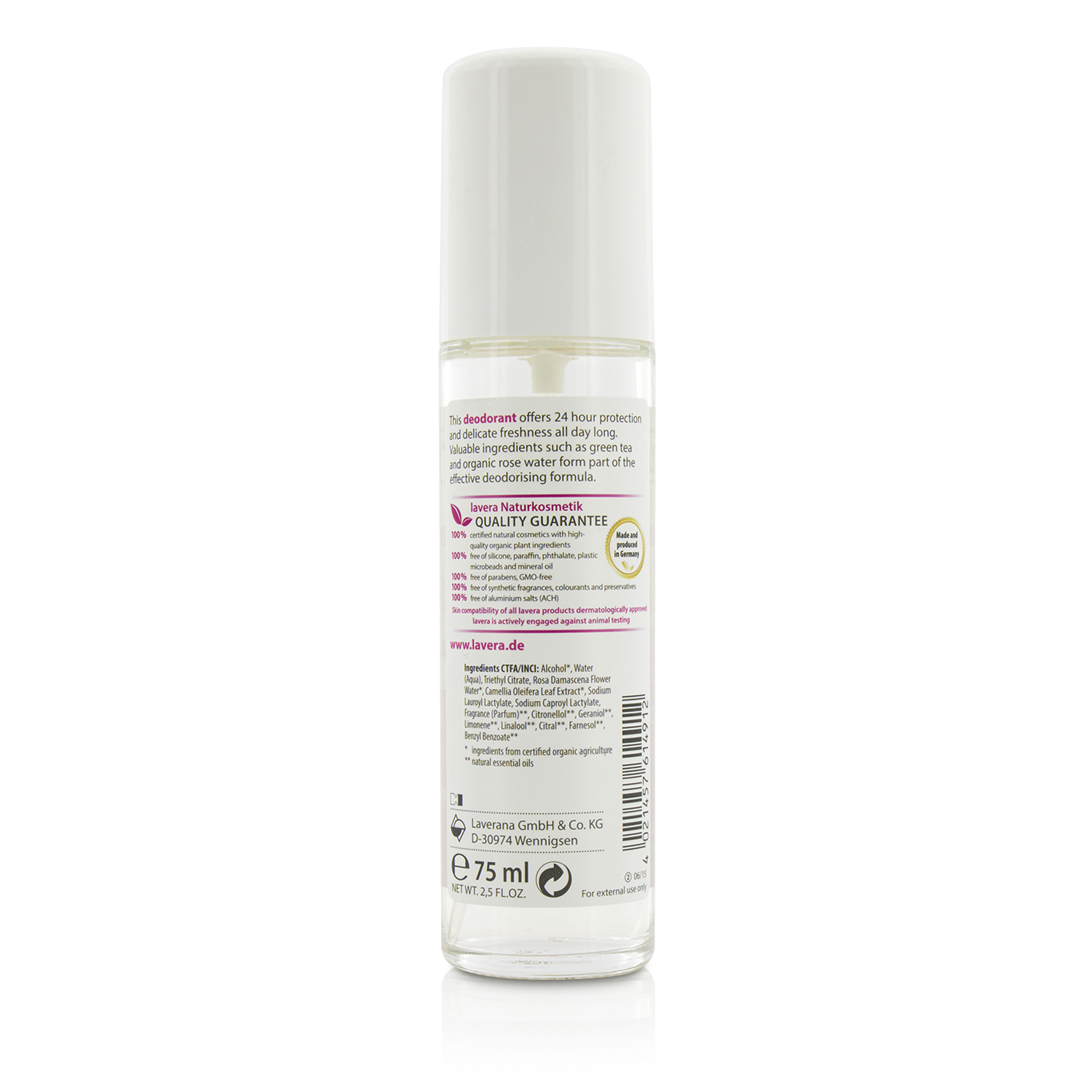 Lavera 萊唯德 有機野玫瑰抗敏24小時體香噴霧24h Organic Wild Rose Deodorant Spray 75ml/2.5oz