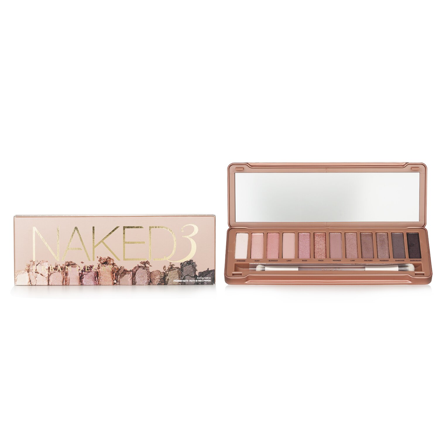 Urban Decay Naked 3 Eyeshadow Palette: 12x Eyeshadow, 1x Double Ended Shadow/Blending Brush Picture Color