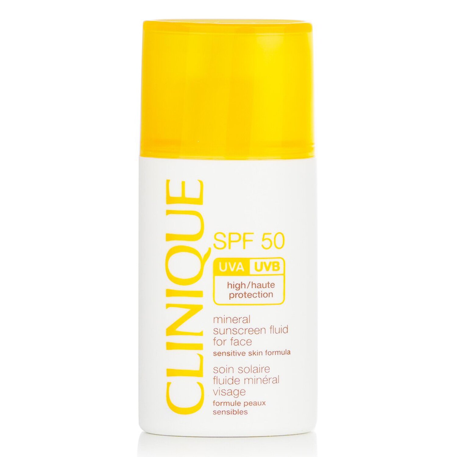 Clinique Fluido protetor solar mineral para rosto FPS 50 - Fórmula para pele sensível 30ml/1oz