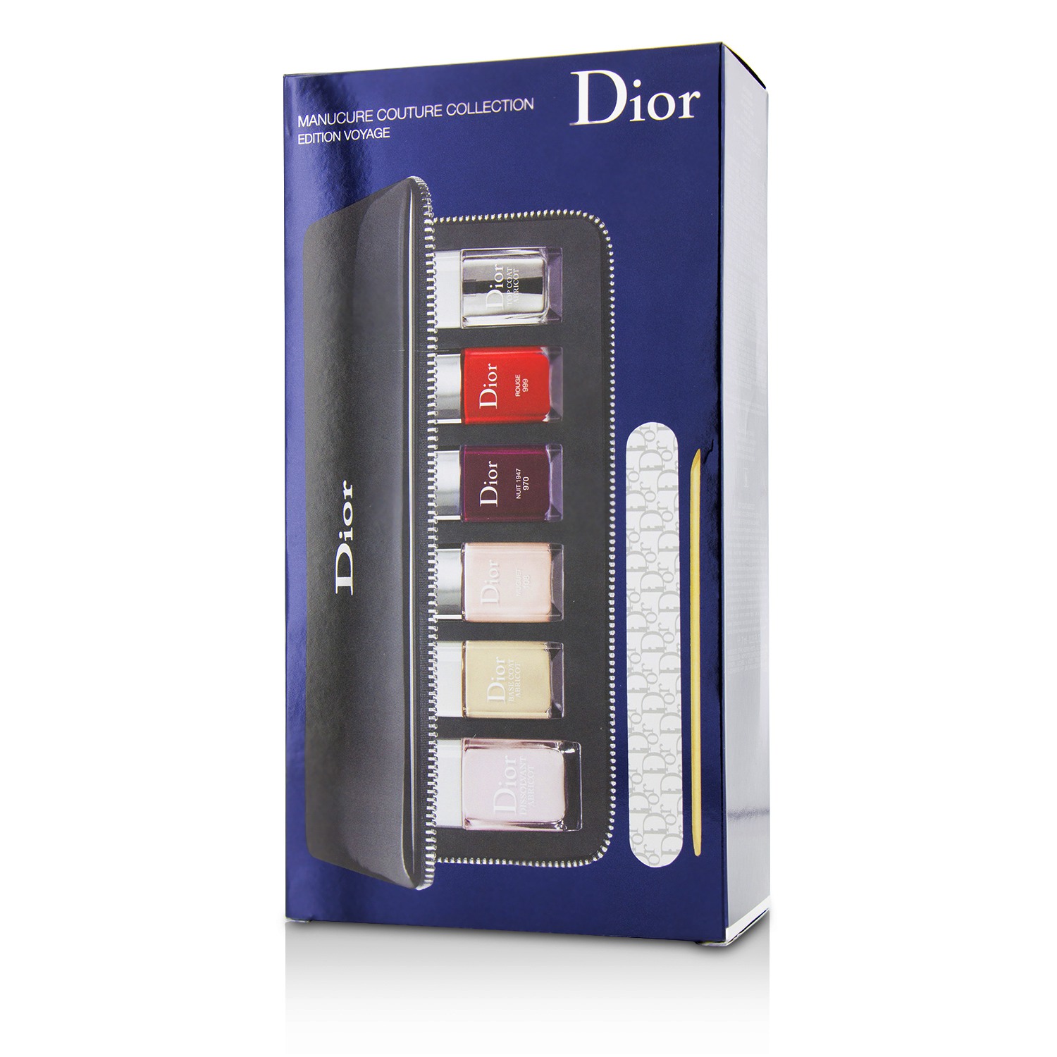 Christian Dior Manucure Couture Collection Edition Voyage Expert Nail Make Up Set (3x Nail Lacquer, 1x Base Coat, 1x Top Coat, 1x Polish Remover, 1x Nail File, 1x Cuticle Stick, 1x Clutch) Picture Color