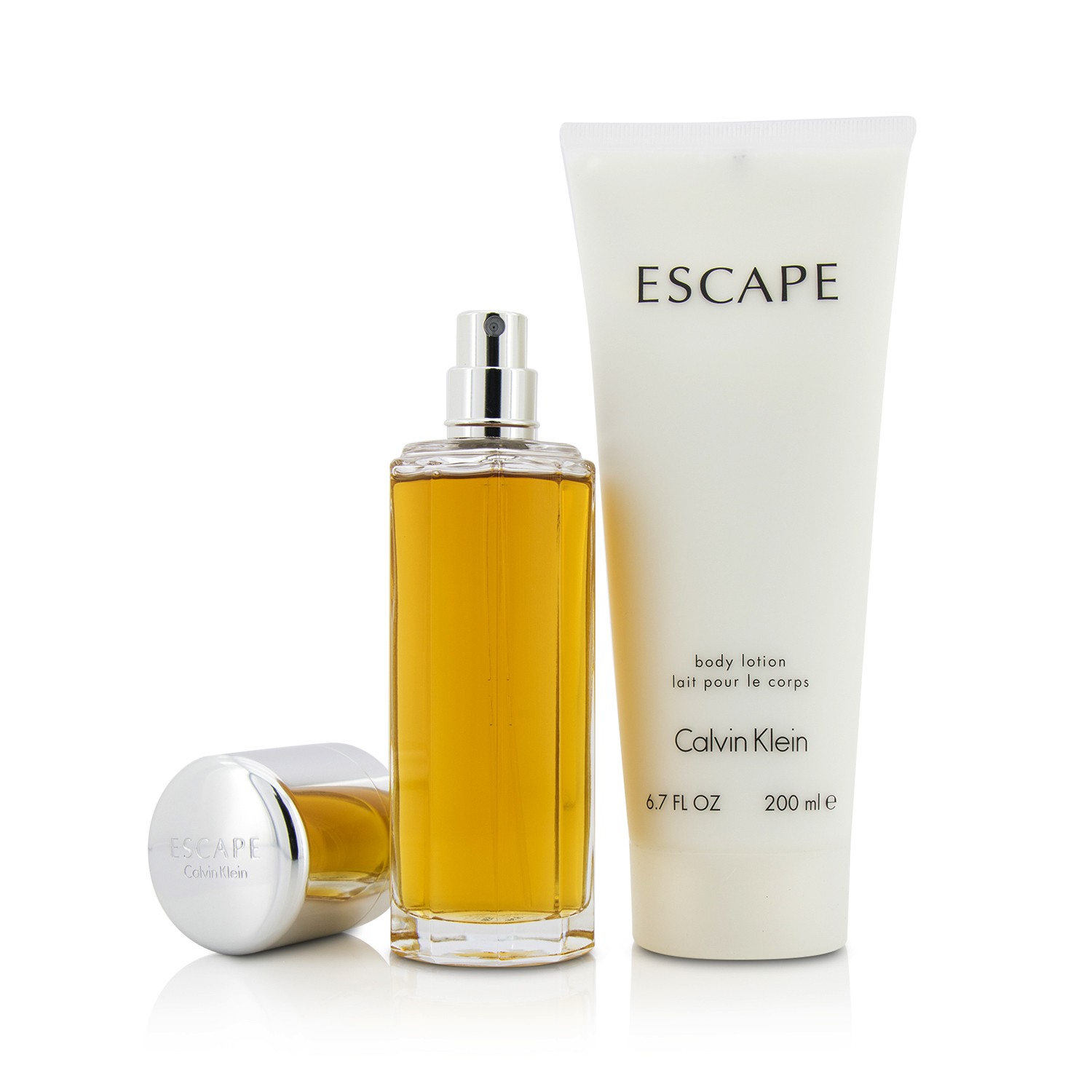 Calvin Klein مجموعة Escape: أو دو برفوم بخاخ 100مل/3.4 أوقية + غسول للجسم 200مل/6.7 أوقية 2pcs