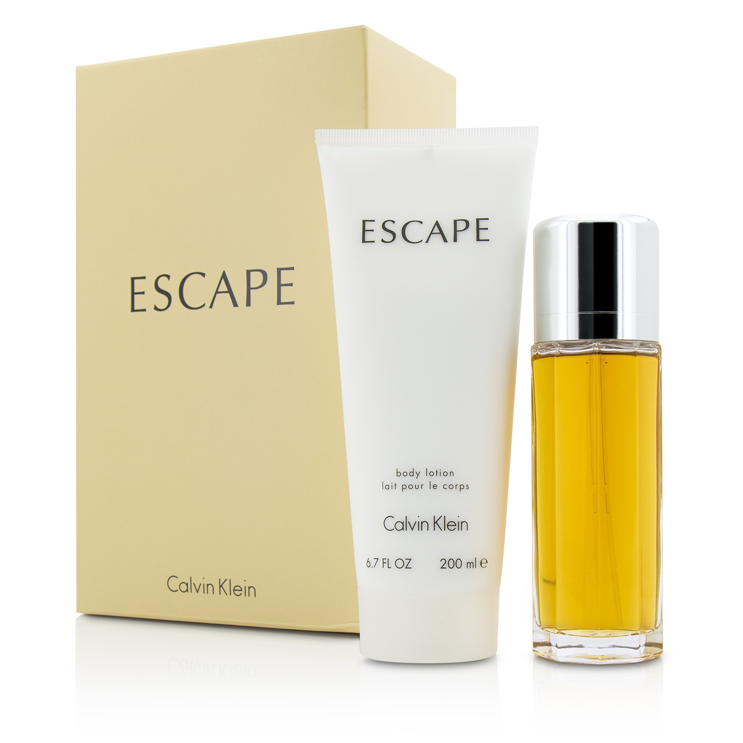 Calvin Klein مجموعة Escape: أو دو برفوم بخاخ 100مل/3.4 أوقية + غسول للجسم 200مل/6.7 أوقية 2pcs