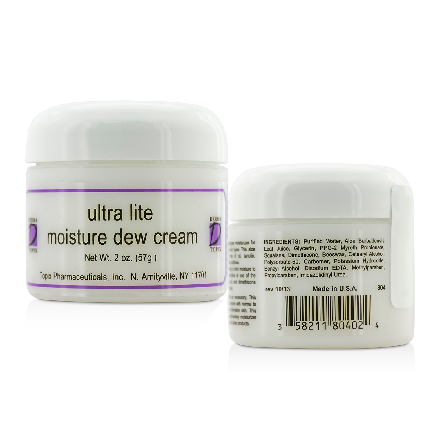 Derma Topix Ultra Lite Moisture Dew Cream Duo Pack 2x57g/2oz