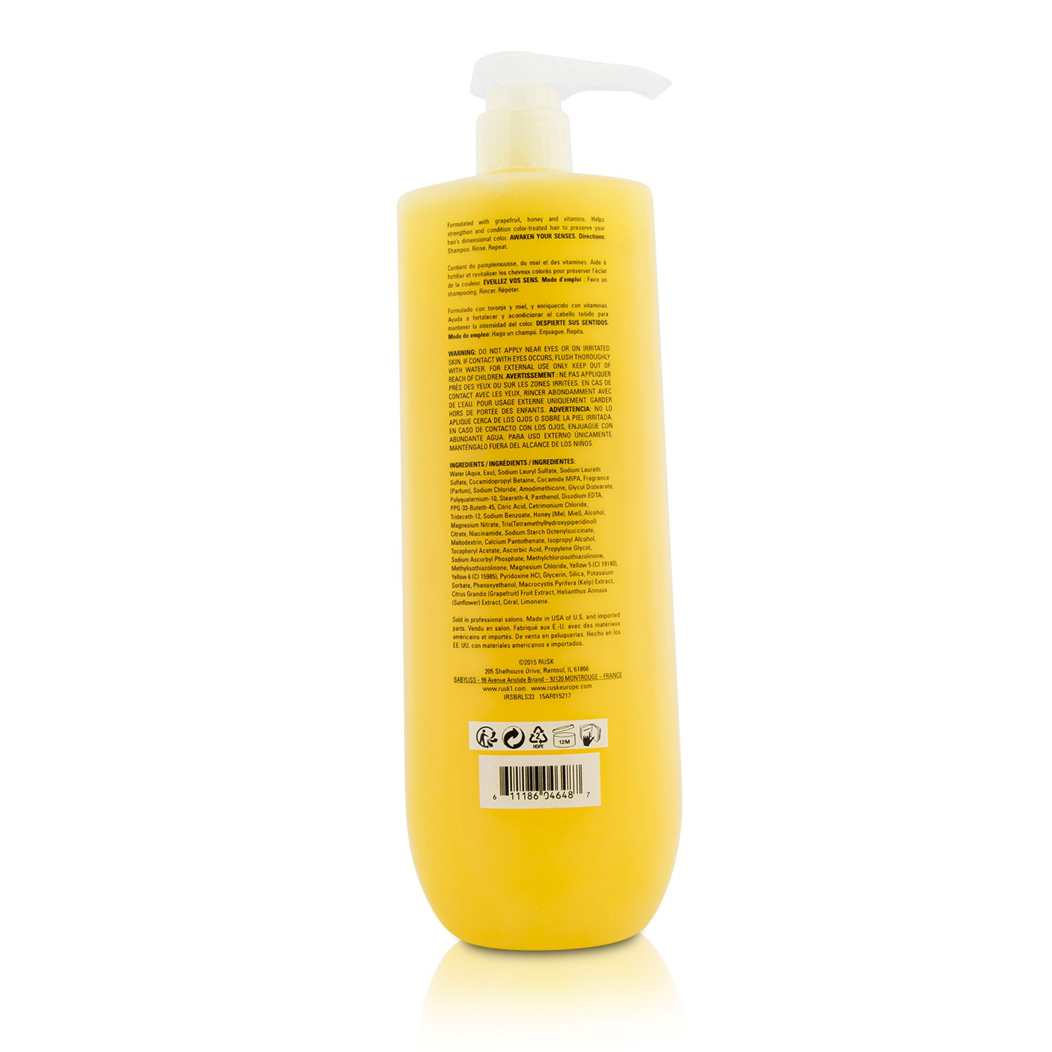 Rusk Sensories Brilliance Color-Protecting Shampoo (Vitamin Infused with Grapefruit & Honey) 1000ml/33.8oz