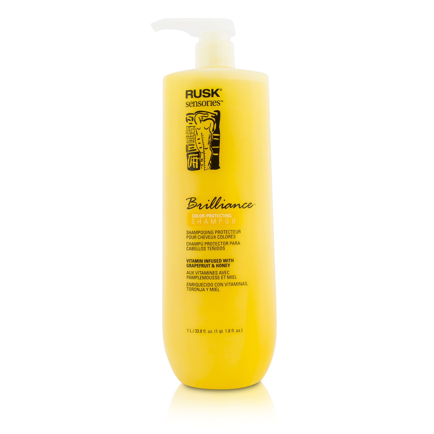 Rusk Sensories Brilliance Color-Protecting Shampoo (Vitamin Infused with Grapefruit & Honey) 1000ml/33.8oz