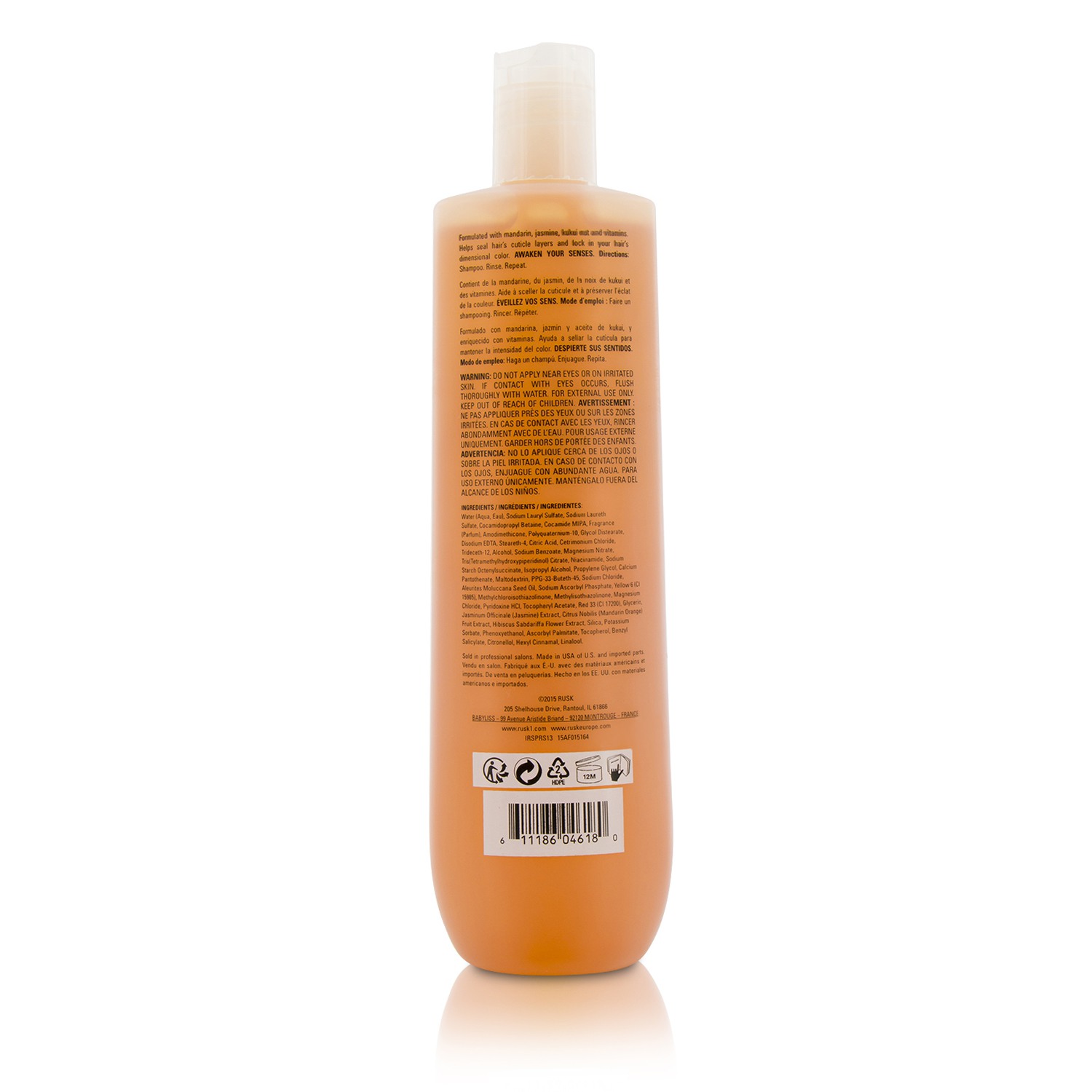 Rusk Sensories Pure Color-Protecting Shampoo (Vitamin Infused with Mandarin & Jasmine) 400ml/13.5oz