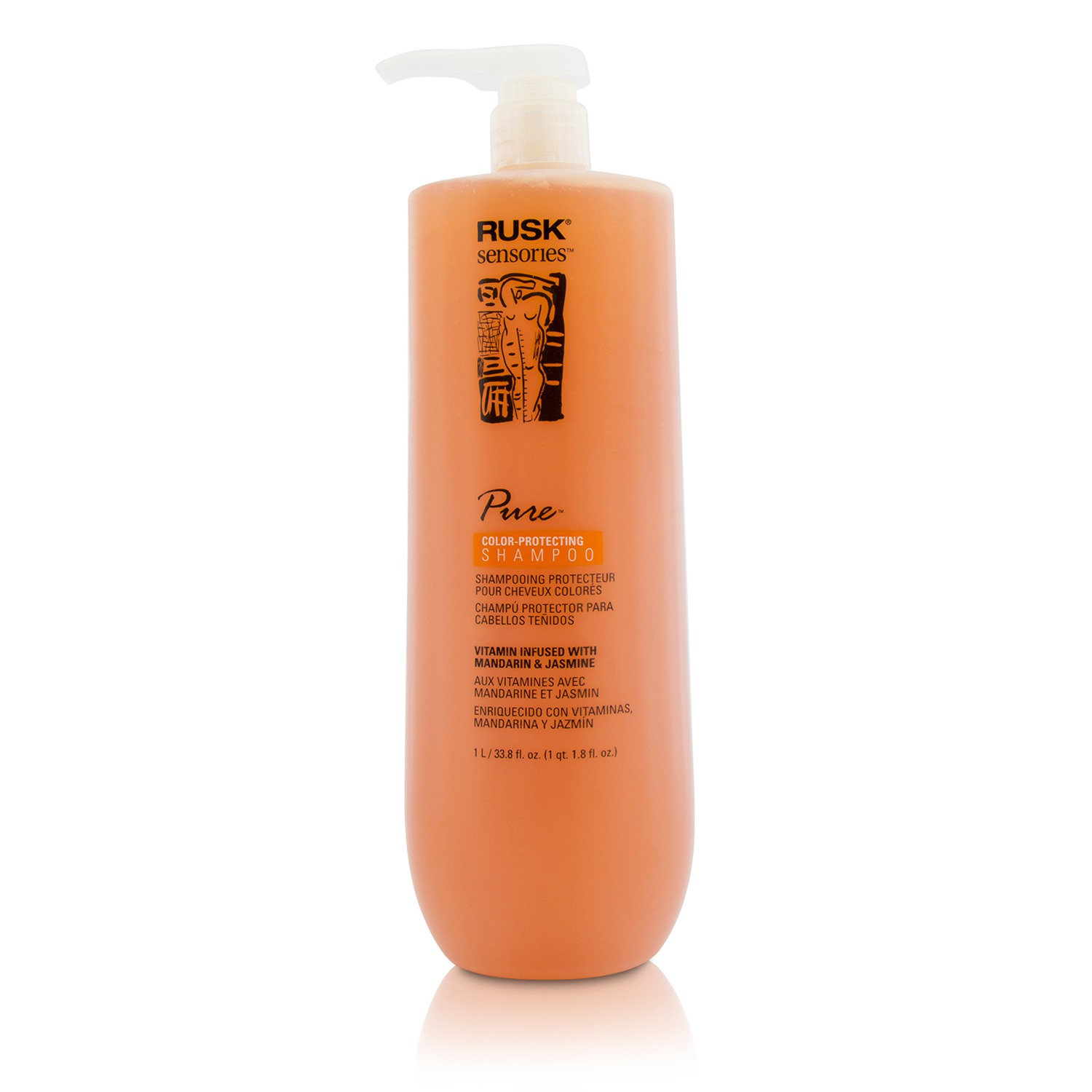 Rusk Sensories Pure Color-Protecting Shampoo (Vitamin Infused with Mandarin & Jasmine) 1000ml/33.8oz