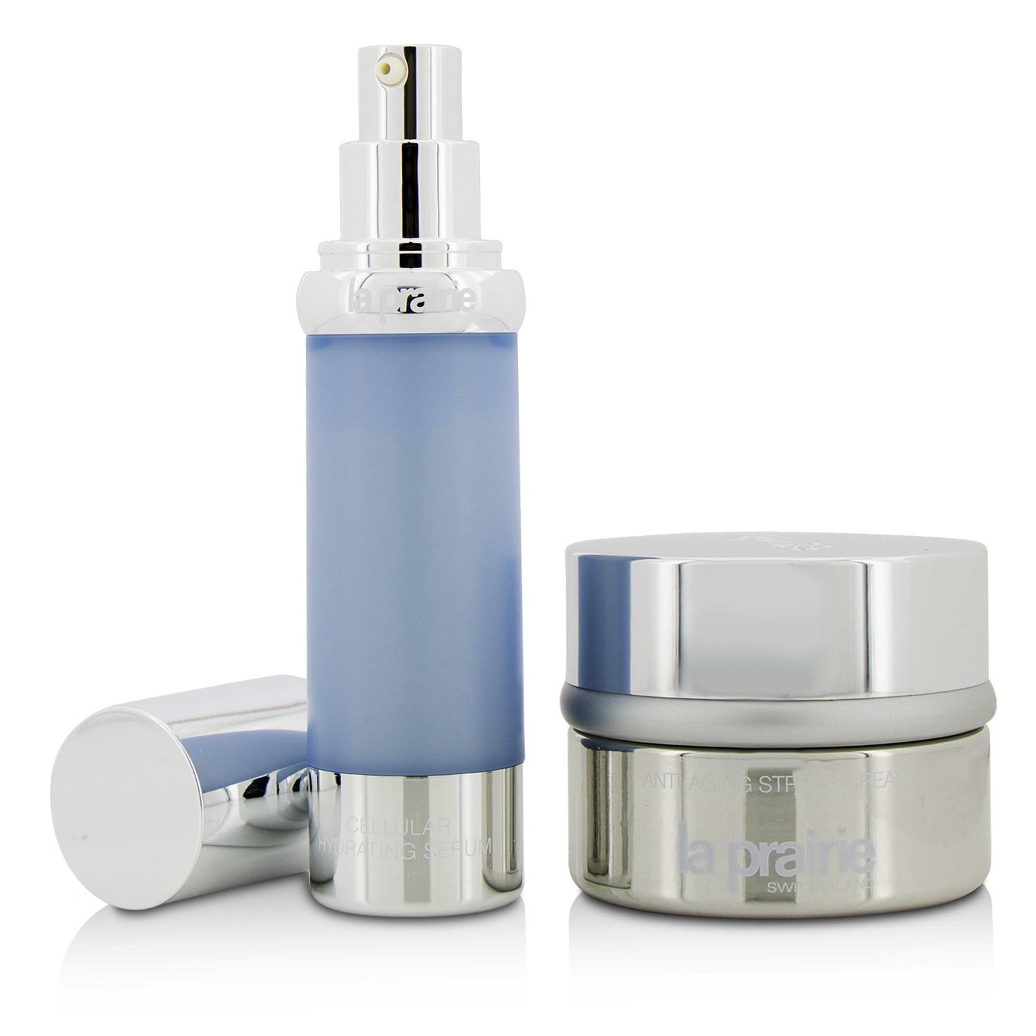 La Prairie Cellular Perfection Companions Set: Anti Aging Stress Cream 50ml/1.7oz + Cellular Hydrating Serum 30ml/1oz 2pcs