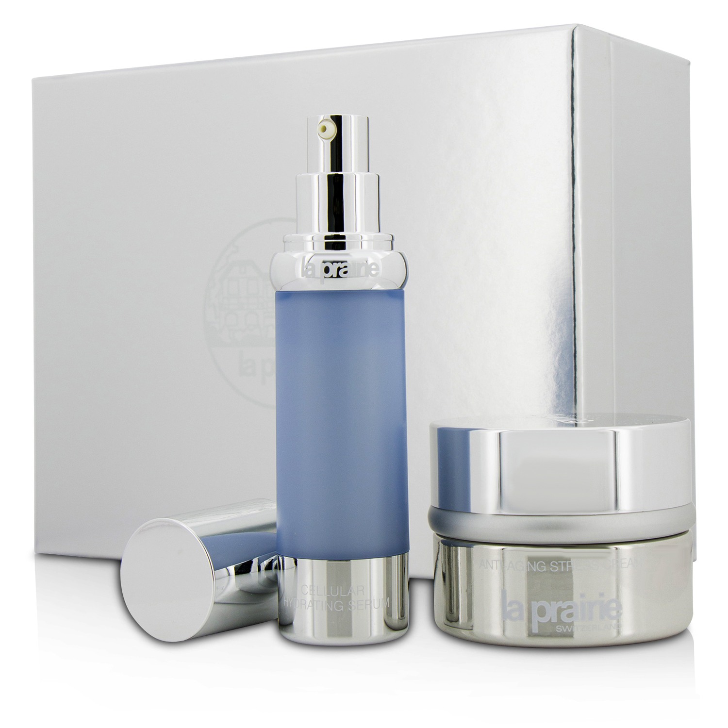 La Prairie Cellular Perfection Companions Set: Anti Aging Stress Cream 50ml/1.7oz + Cellular Hydrating Serum 30ml/1oz 2pcs