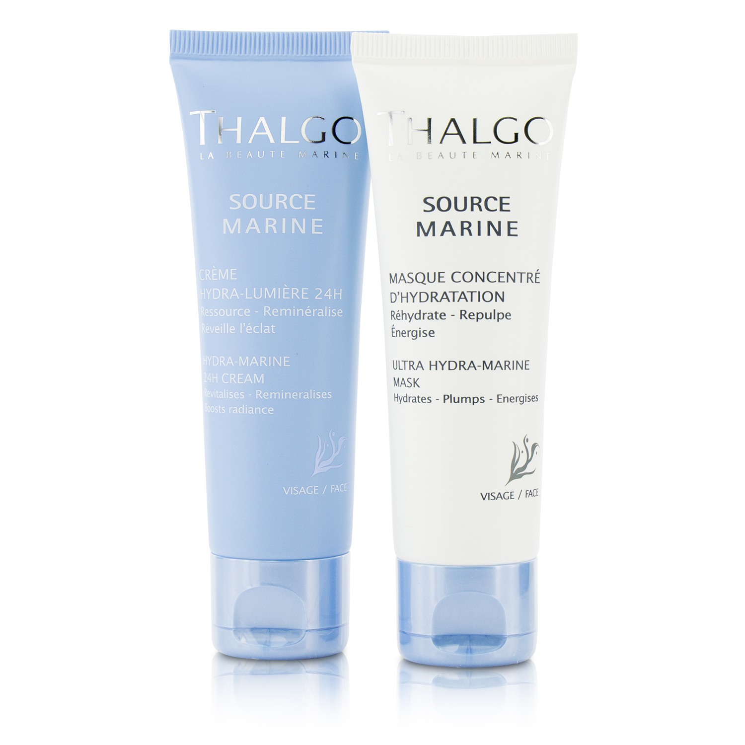 Thalgo Ideal Hydration Kit: Hydra-Marine 24H Cream 50ml + Ultra Hydra-Marine Mask 50ml 2pcs