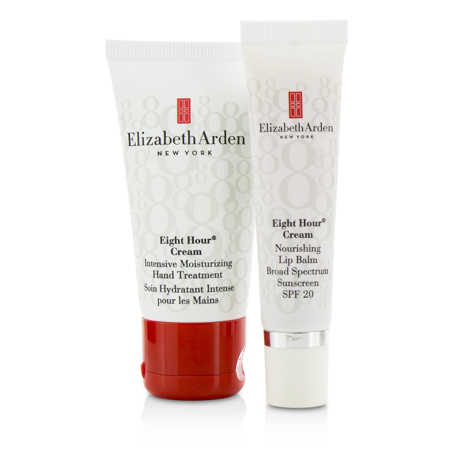 Elizabeth Arden Eight Hour Cream Set: Intensive Moisturizing Hand Treatment 30ml/1oz + Nourishing Lip Balm SPF 20 14.2g/0.5oz + Bag 2pcs+1bag