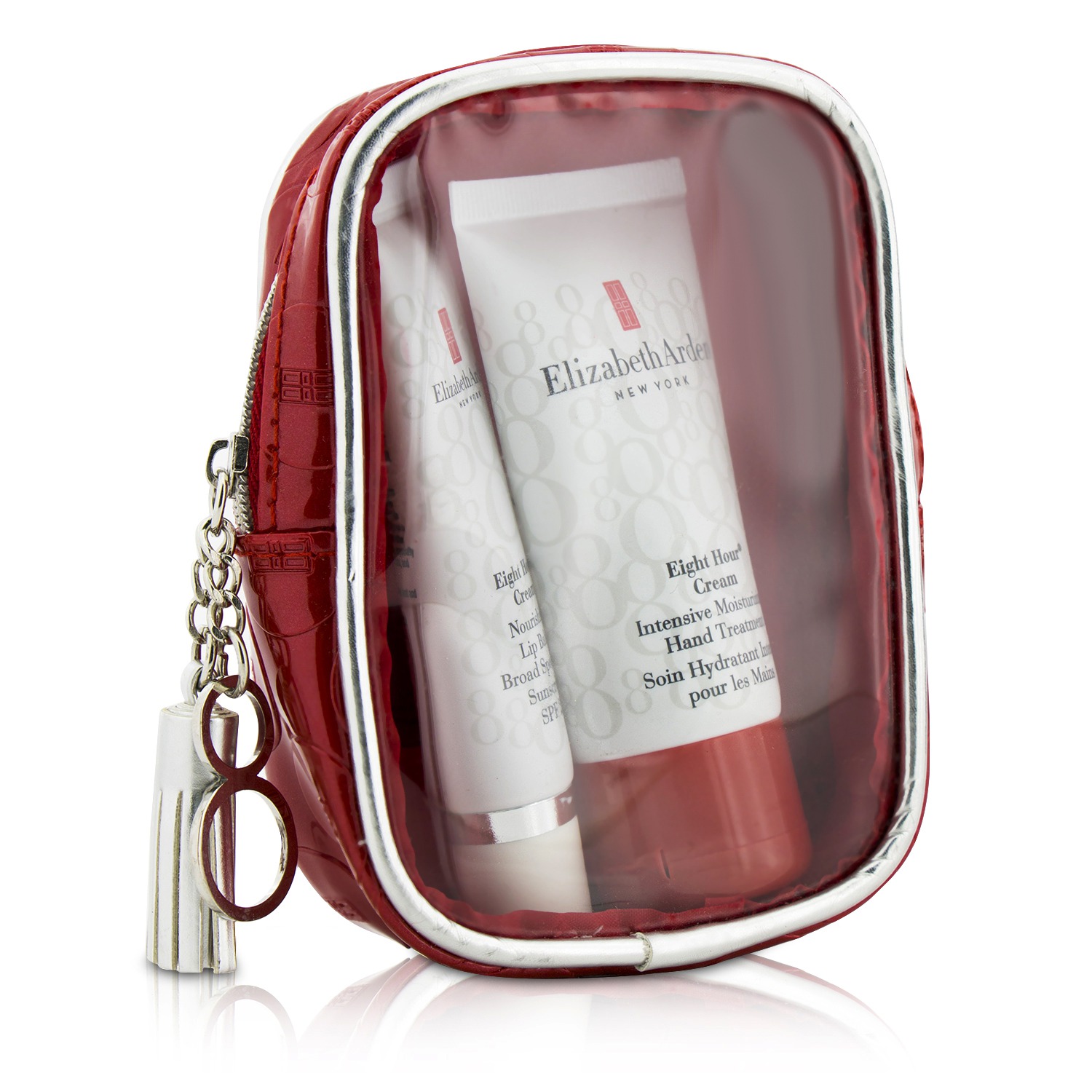 Elizabeth Arden Eight Hour Cream Set: Intensive Moisturizing Hand Treatment 30ml/1oz + Nourishing Lip Balm SPF 20 14.2g/0.5oz + Bag 2pcs+1bag