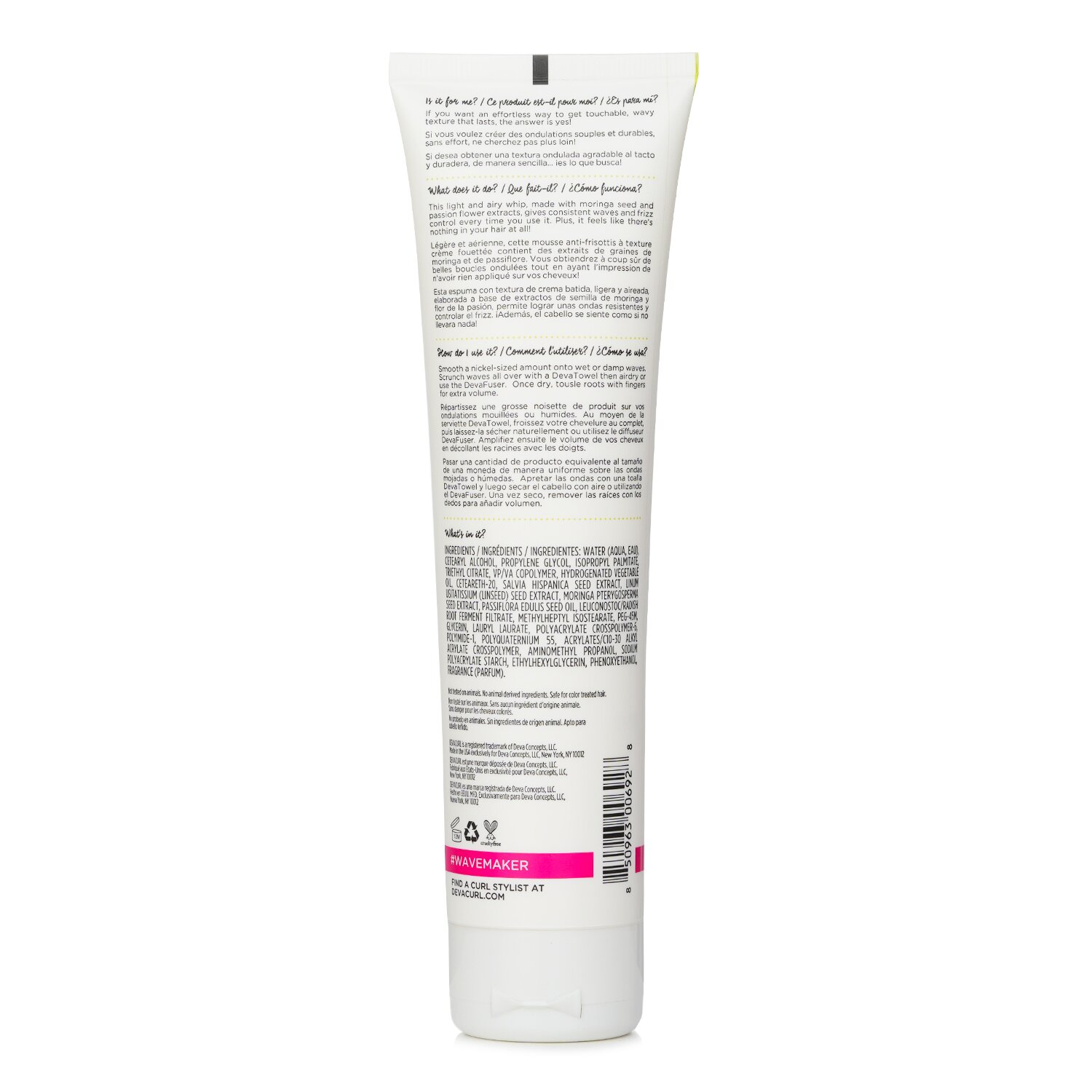 DevaCurl Dalğa Maker (Toxunula bilən Tekstura Qamçı - Tekstura və Həcm) 147.9ml/5oz