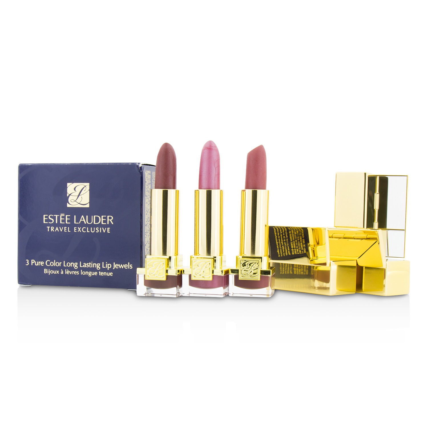 Estee Lauder Travel Exclusive 3 Pure Color Long Lasting Lip Jewels: 3x Mini Lipstick ( 3x2.5g/0.08oz