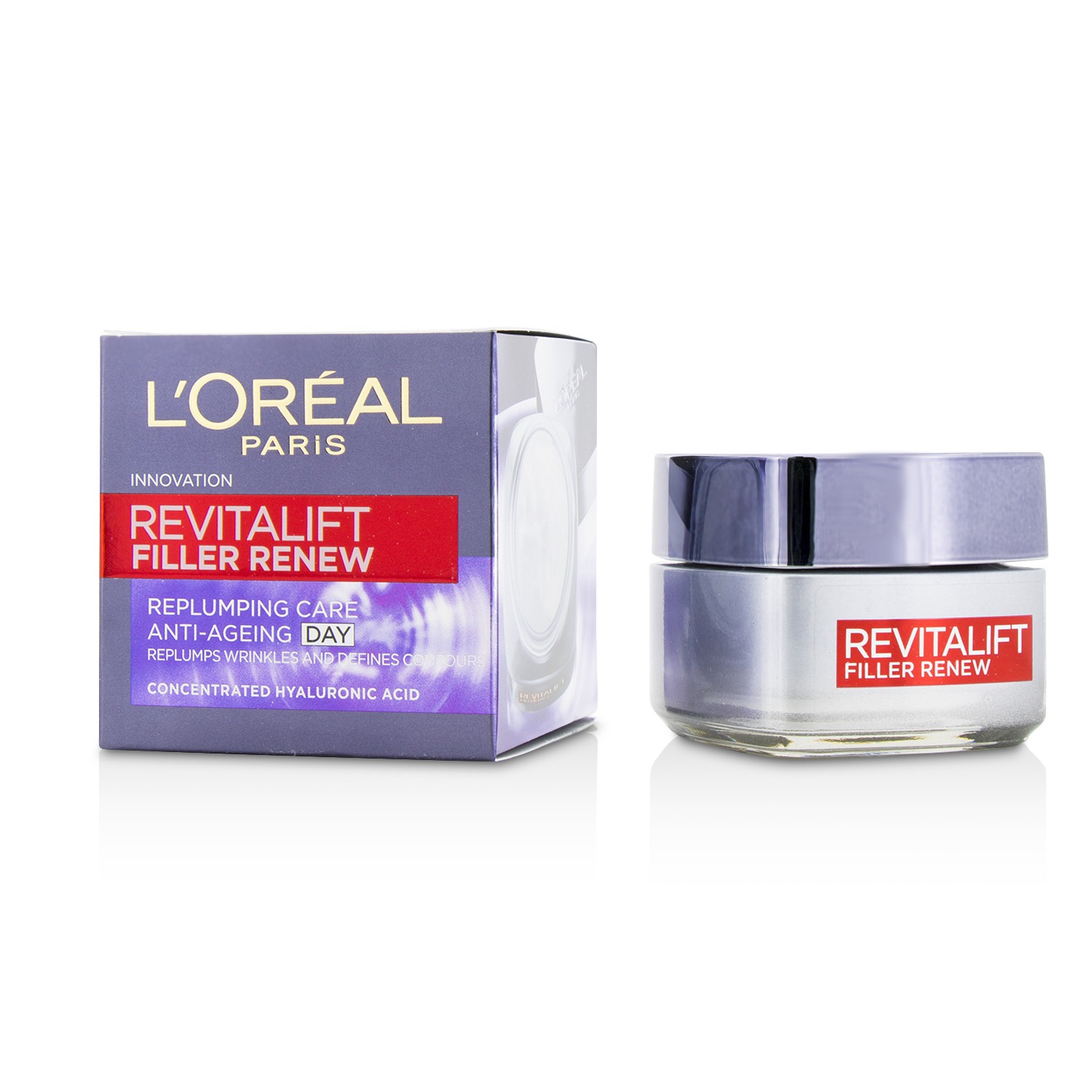 로레알 L'Oreal 레비타리프트 필러 리뉴 리플럼핑 케어 안티-에이징 데이 크림 - 모든 피부 타입용, 민감성 피부 포함 50ml/1.7oz