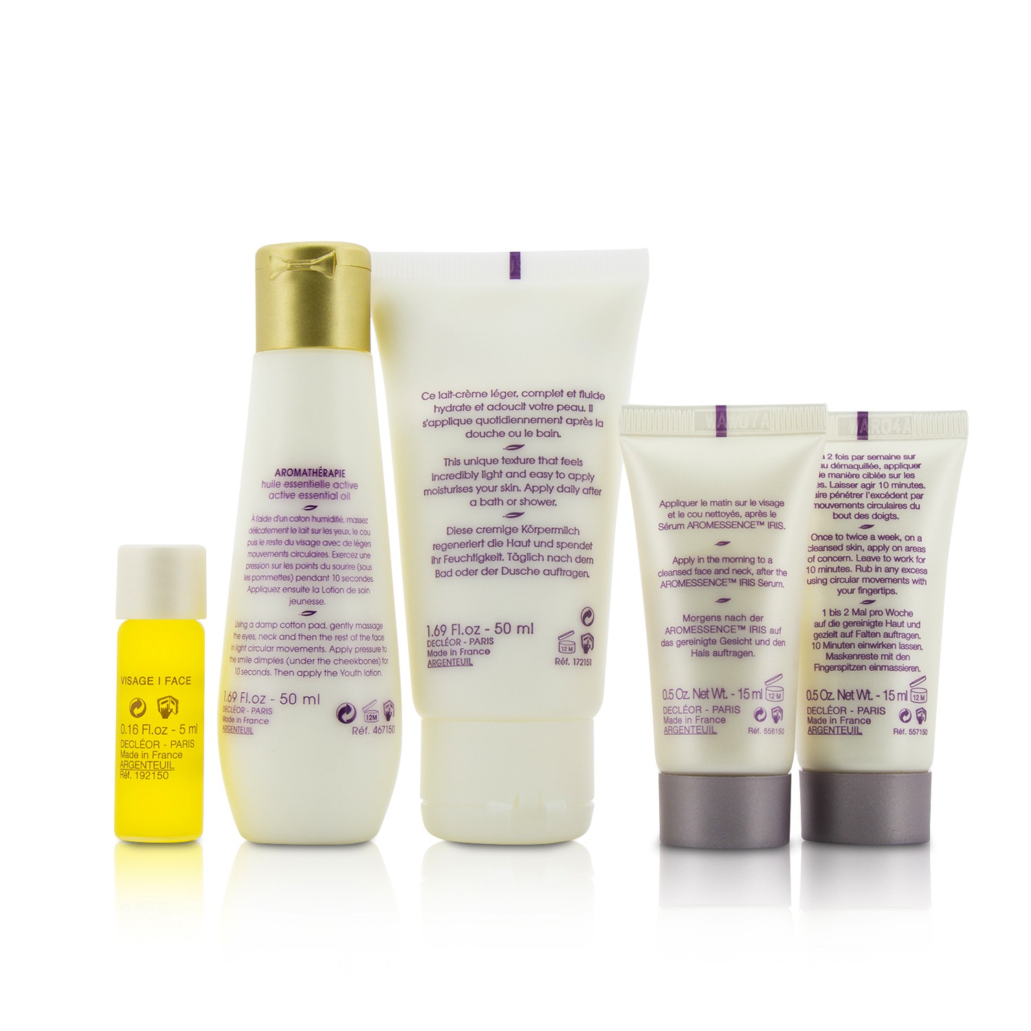 Decleor Anti Aging Starter Kit:Cleansing Milk 50ml+Mask 15ml+Rejuvenating Serum 5ml+Dry Skin Day Cream 15ml+Body Milk 50ml+Bag 5pcs+1bag