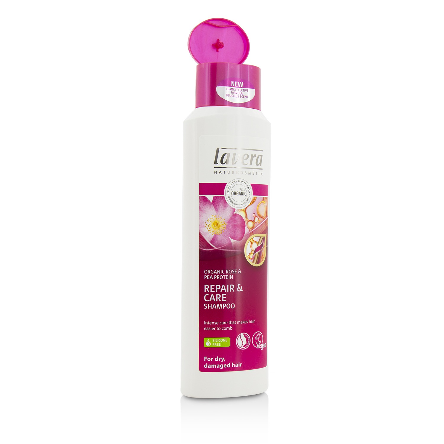 Lavera Organic Rose & Pea Protein Repair & Care Shampoo (For Dry, Damaged Hair) 250ml/8.3oz