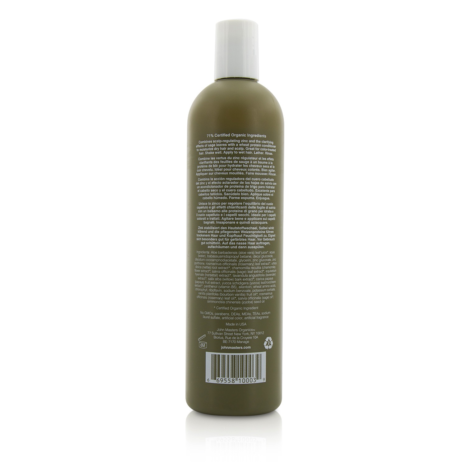 John Masters Organics Zinc & Sage Shampoo with Conditioner 473ml/16oz