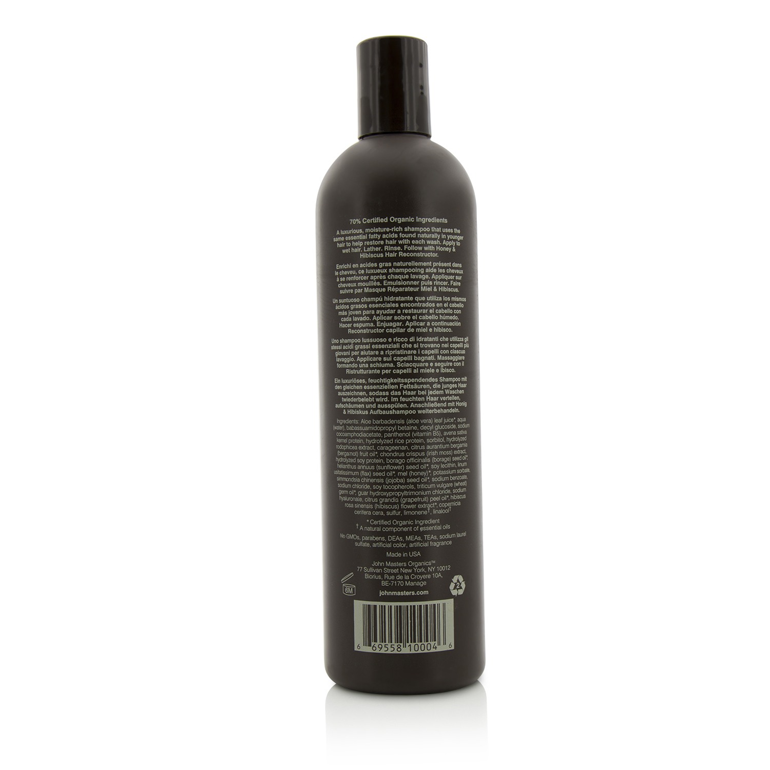 John Masters Organics Champú Reconstructor de Cabello de Miel & Hibisco 473ml/16oz