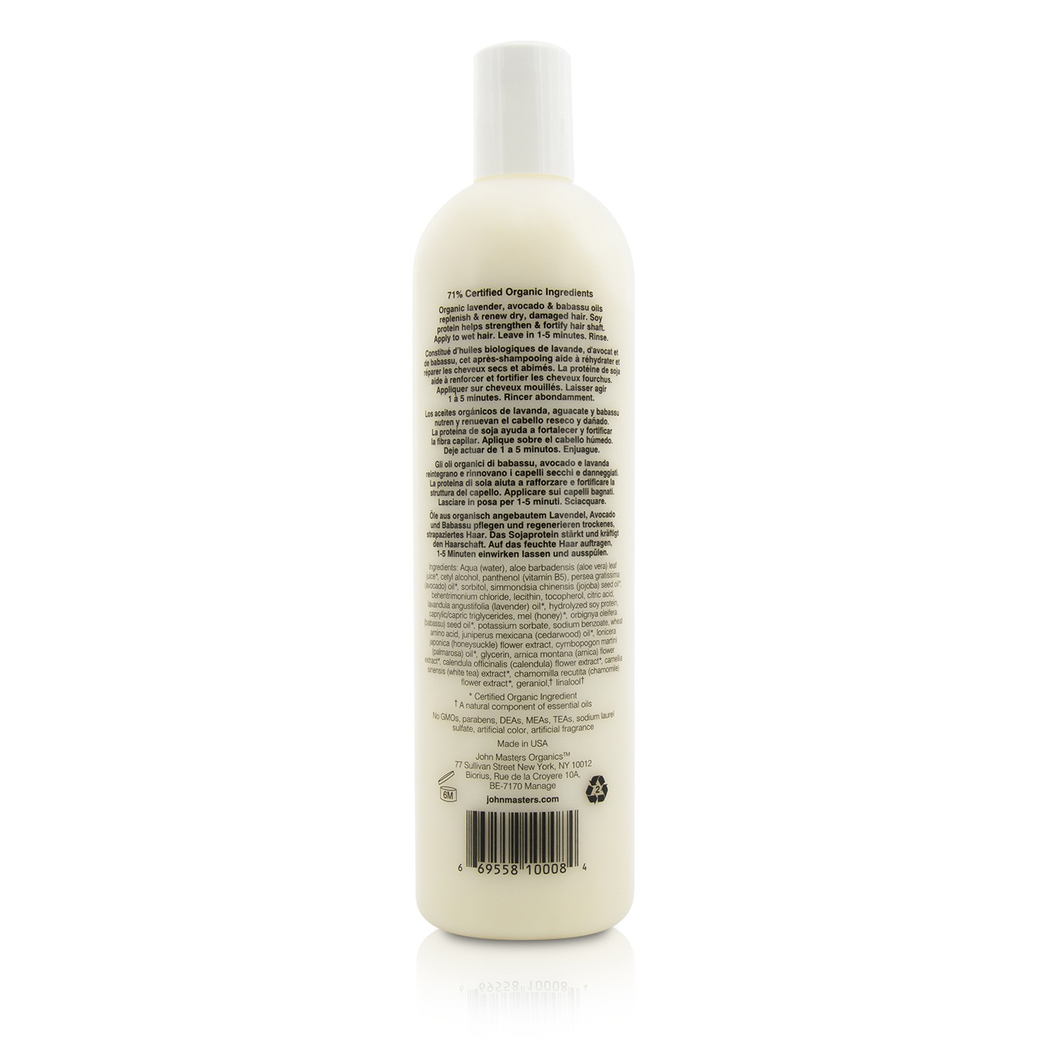 John Masters Organics 薰衣草酪梨密集潤髮乳Lavender & Avocado Intensive Conditioner 473ml/16oz