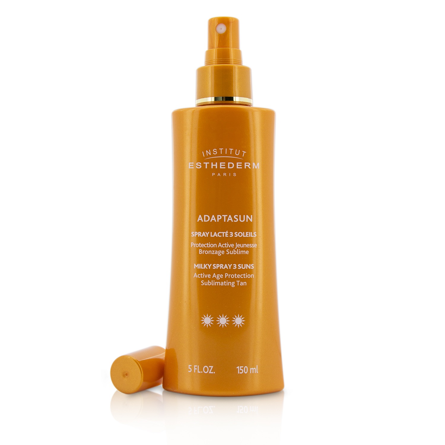 Esthederm Adaptasun Milky Spray 3 Suns Active Age Protection Sublimating Tan - Matahari Kuat - Untuk Badan 150ml/5oz