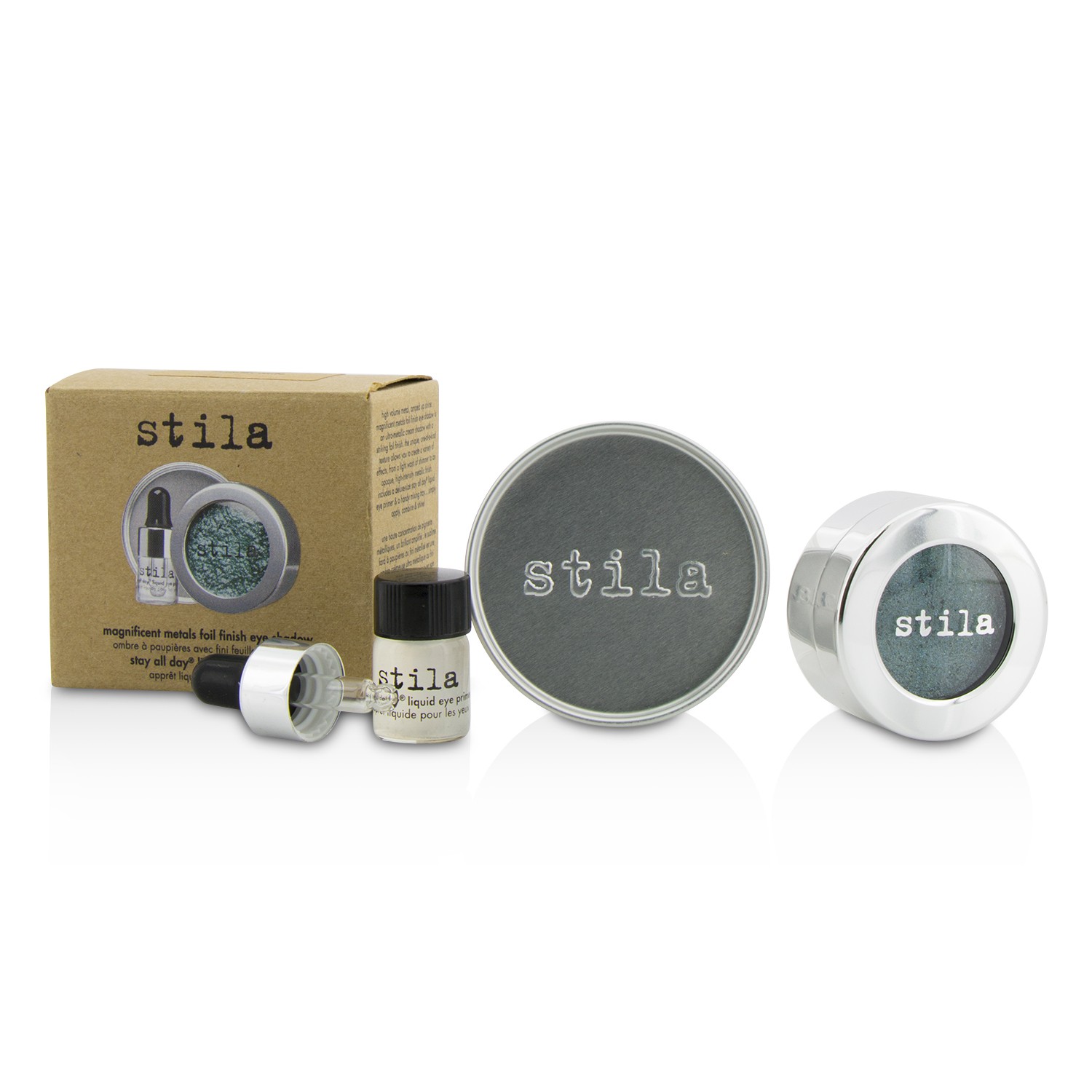 诗狄娜 Stila Magnificent Metals Foil Finish Eye Shadow With Mini Stay All Day Liquid Eye Primer 2pcs