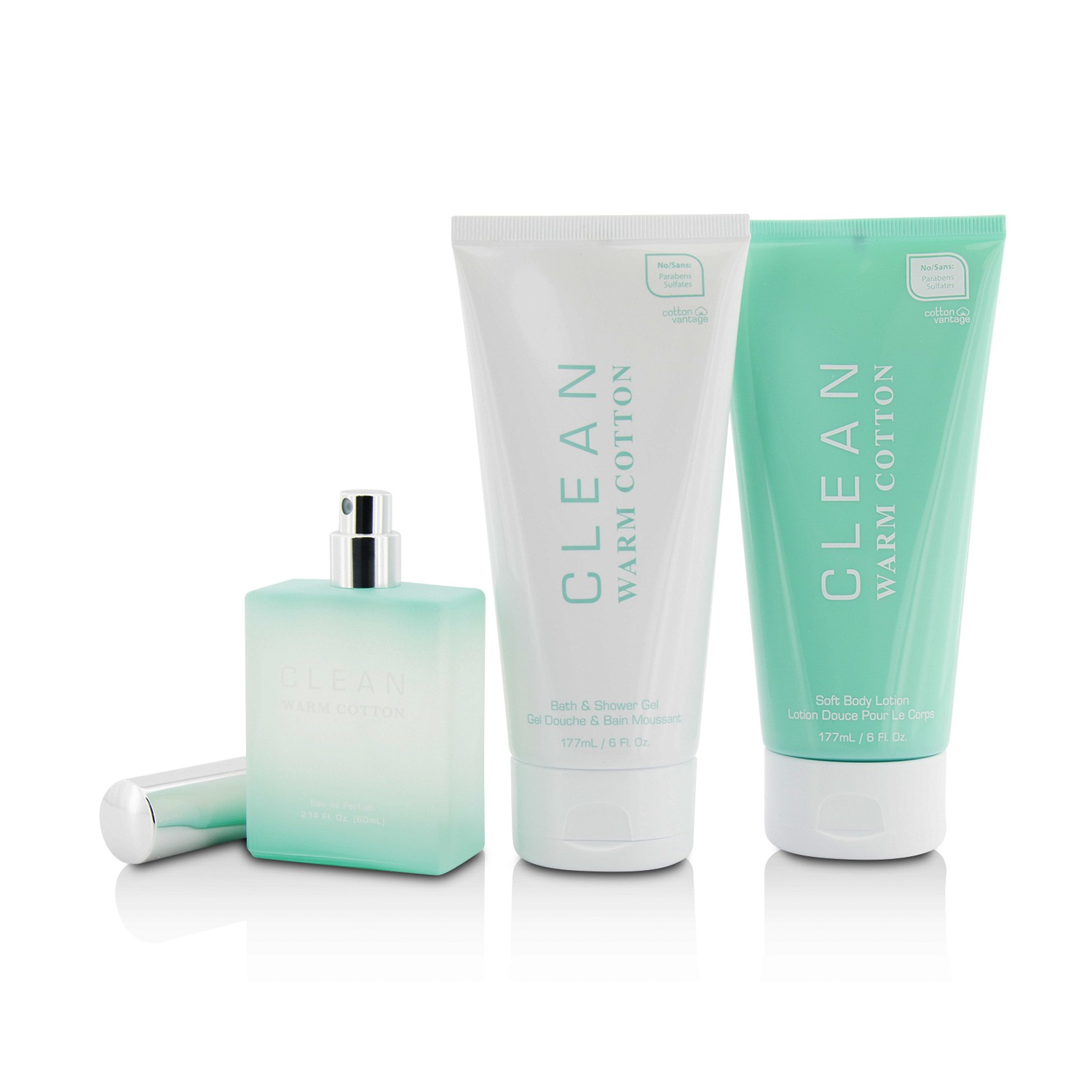 Clean Clean Warm Cotton Coffret: Eau De Parfum Spray 60ml/2.14oz + Bath & Shower Gel 177ml/6oz + Body Lotion 177ml/6oz 3pcs