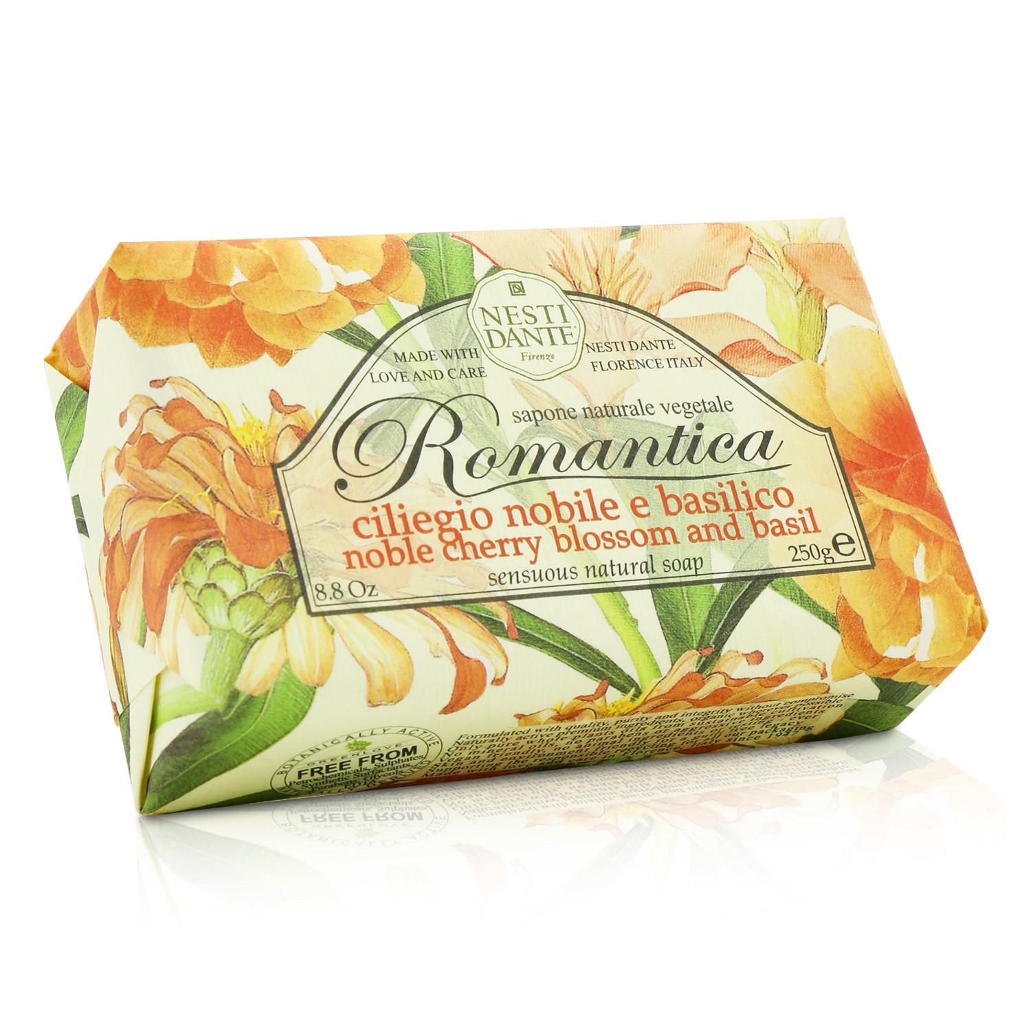 Nesti Dante Sabonete Natural Sensual Romantica - Nobre Flor de Cerejeira e Manjericão 250g/8.8oz