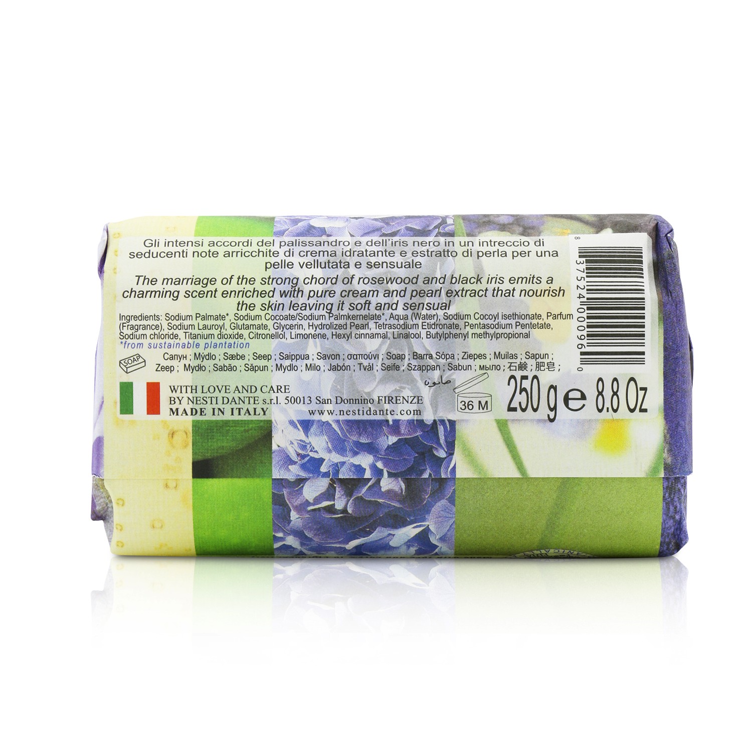 Nesti Dante Philosophia Natural Soap - Cream - Rosewood, Birch Milk & Black Iris With Cream & Pearl Extract 250g/8.8oz