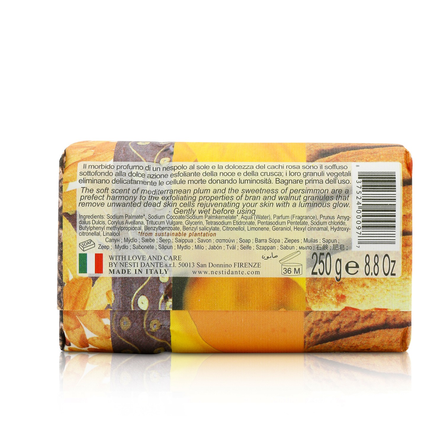 Nesti Dante Philosophia Natural Soap - Scrub - Mediterranean Plum, Persimmon & Amber With Bran & Walnut Granules 250g/8.8oz