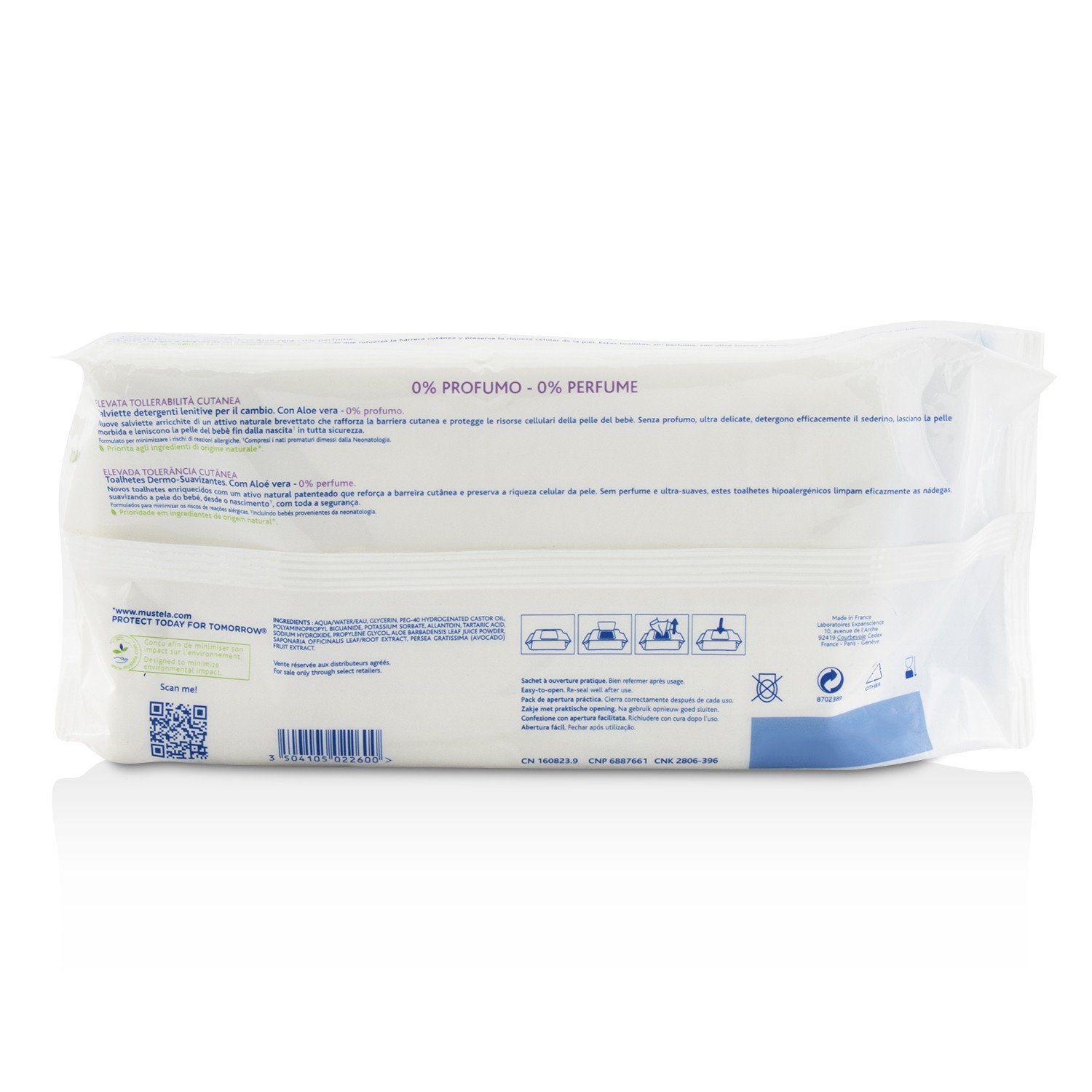 Mustela Dermo-Soothing Wipes - Fragrance Free (Exp. Date: 07/2017) 70wipes