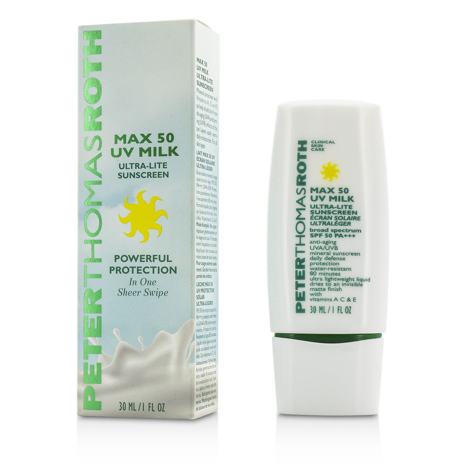 피터 토마스 로스 Peter Thomas Roth Max 50 UV Milk Ultra-Lite Sunscreen SPF 50 30ml/1oz