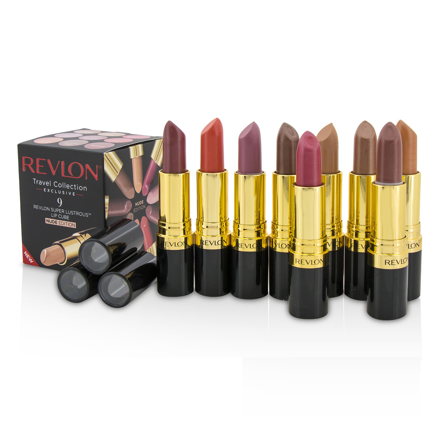 Revlon 9 Super Lustrous Lip Cube Set (Nude Edition) 9x4.2g/0.15oz