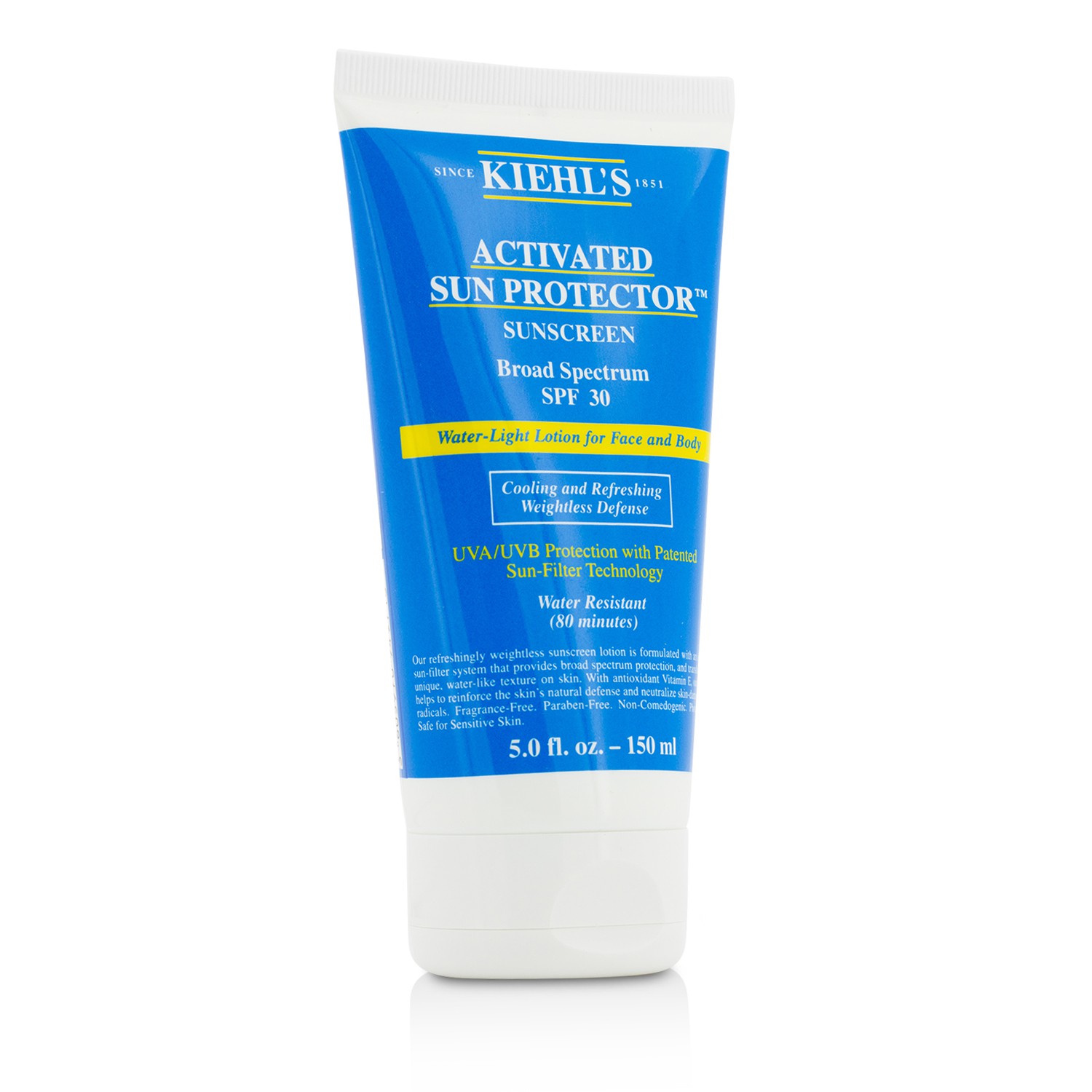 Kiehl's Activated Sun Protector Water-Light Lotion For Face And Body Sunscreen SPF30 150ml/5oz