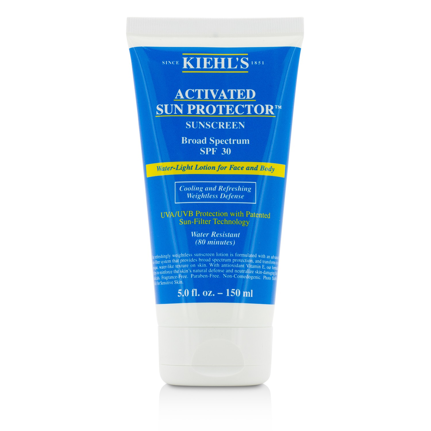 Kiehl's Activated Sun Protector Water-Light Lotion For Face And Body Sunscreen SPF30 150ml/5oz