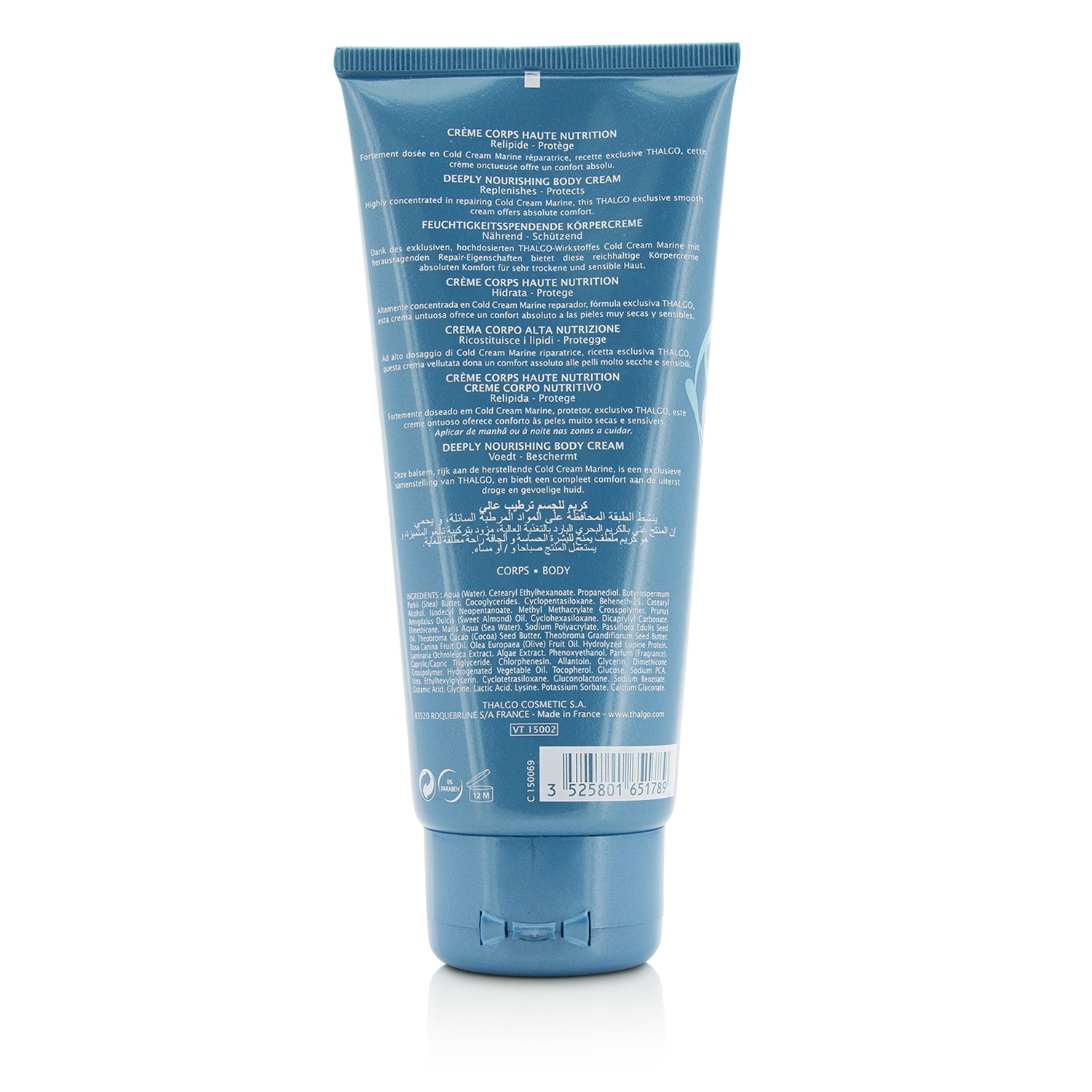 Thalgo Cold Cream Marine Crema Corporal Nutritiva Profunda - Para Piel Muy Seca, Sensible 200ml/6.76oz