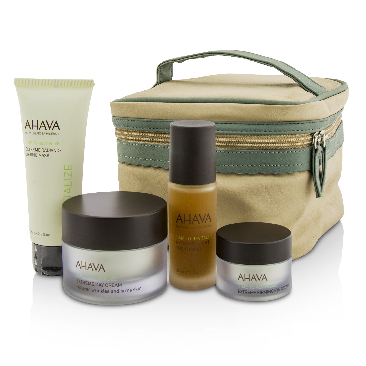 Ahava Firming Beauty Case: Lifting Mask 75ml + Day Cream 50ml + Night Treatment 30ml + Eye Cream 15ml+1bag 4pcs+1bag