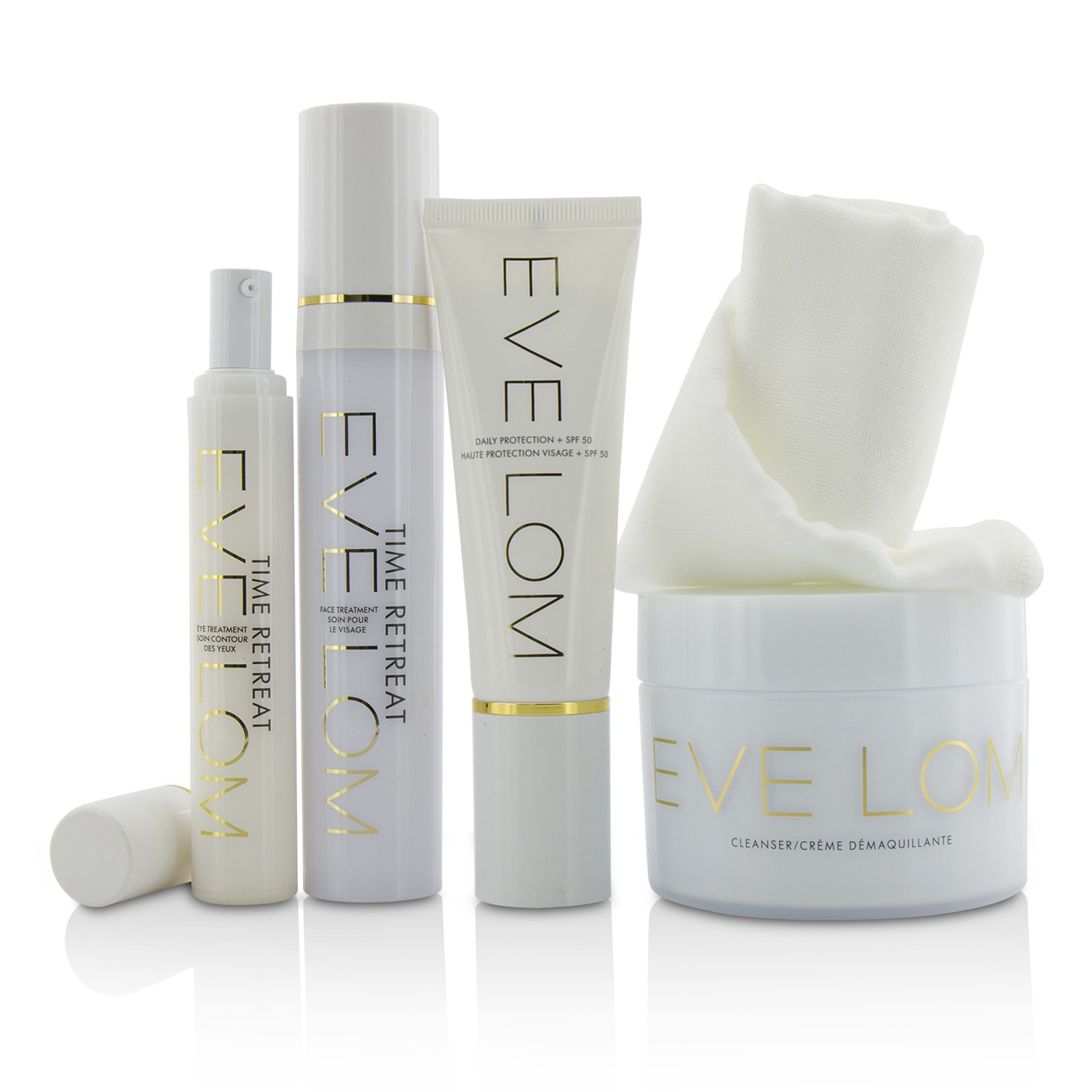 Eve Lom Restorative Ritual Set: Cleanser 200ml+Face Treatment 50ml+Eye Treatment 15ml/0.5oz+Daily Protection SPF 50+Muslin Cloth 5pcs