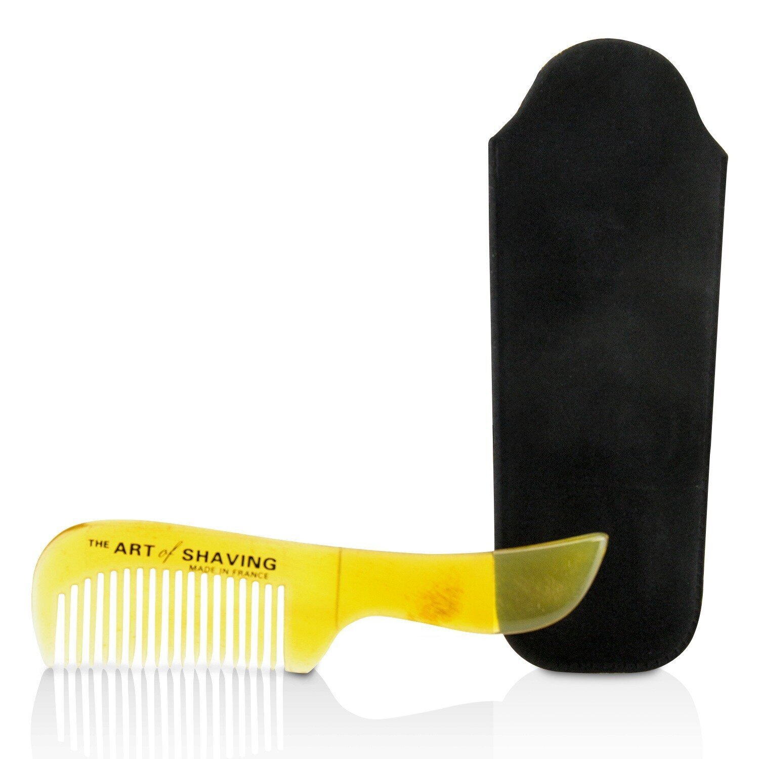 The Art Of Shaving Horn Peine de Bigote - Black Suedine 1pc