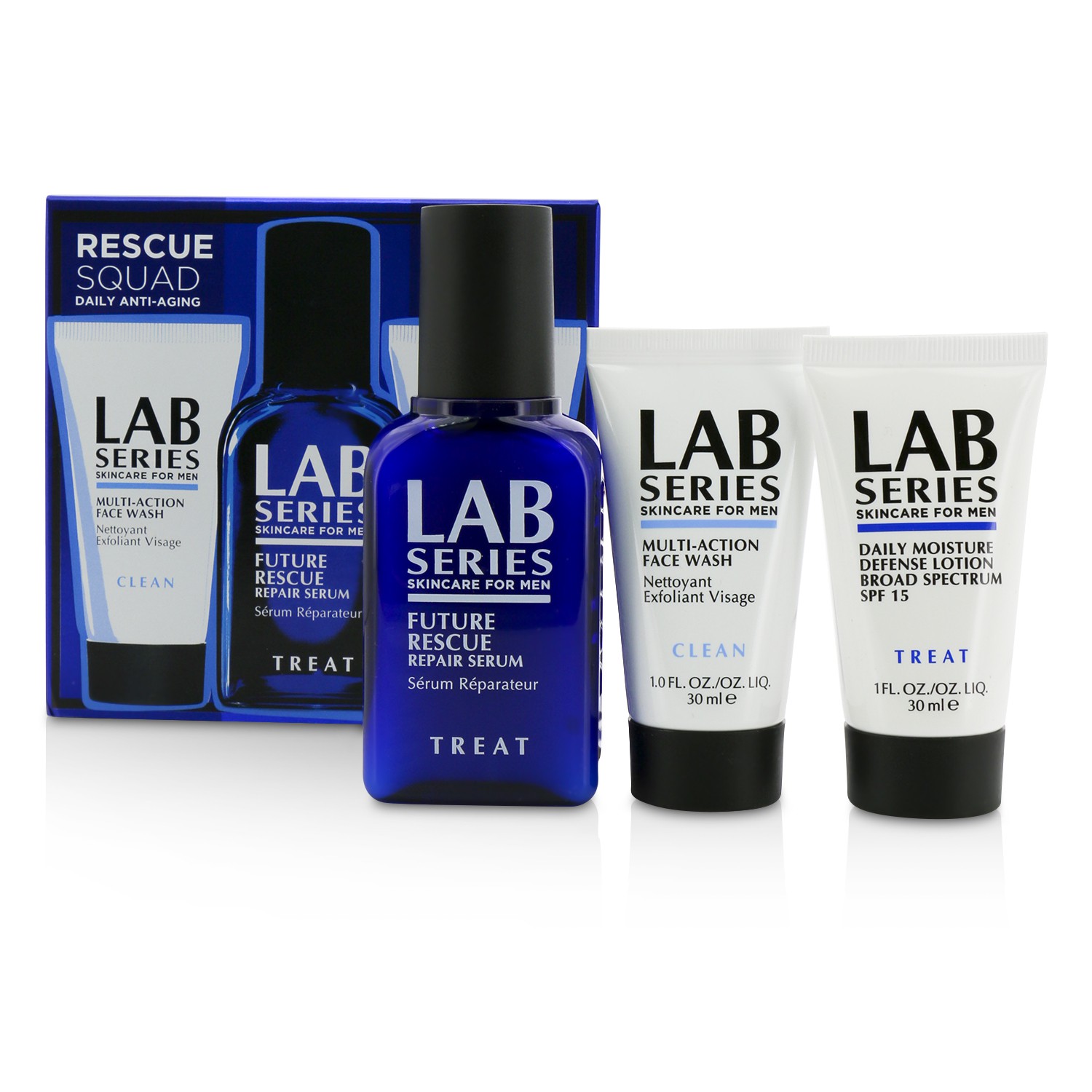 Lab Series Lab Series Rescue Squad Set: Multi-Action Face Wash 30ml + Repair Serum 50ml + Lotion 30ml 3pcs